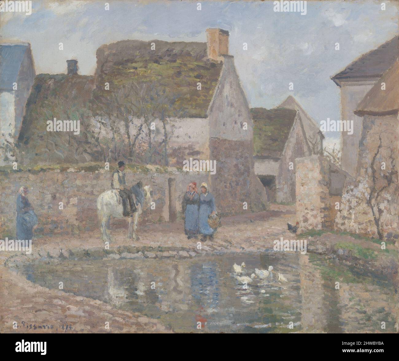 Camille Pissarro、L'ETANG DE MONTFOUCAULT The Pond at Montfoucault, 1875 by Camille Pissarro