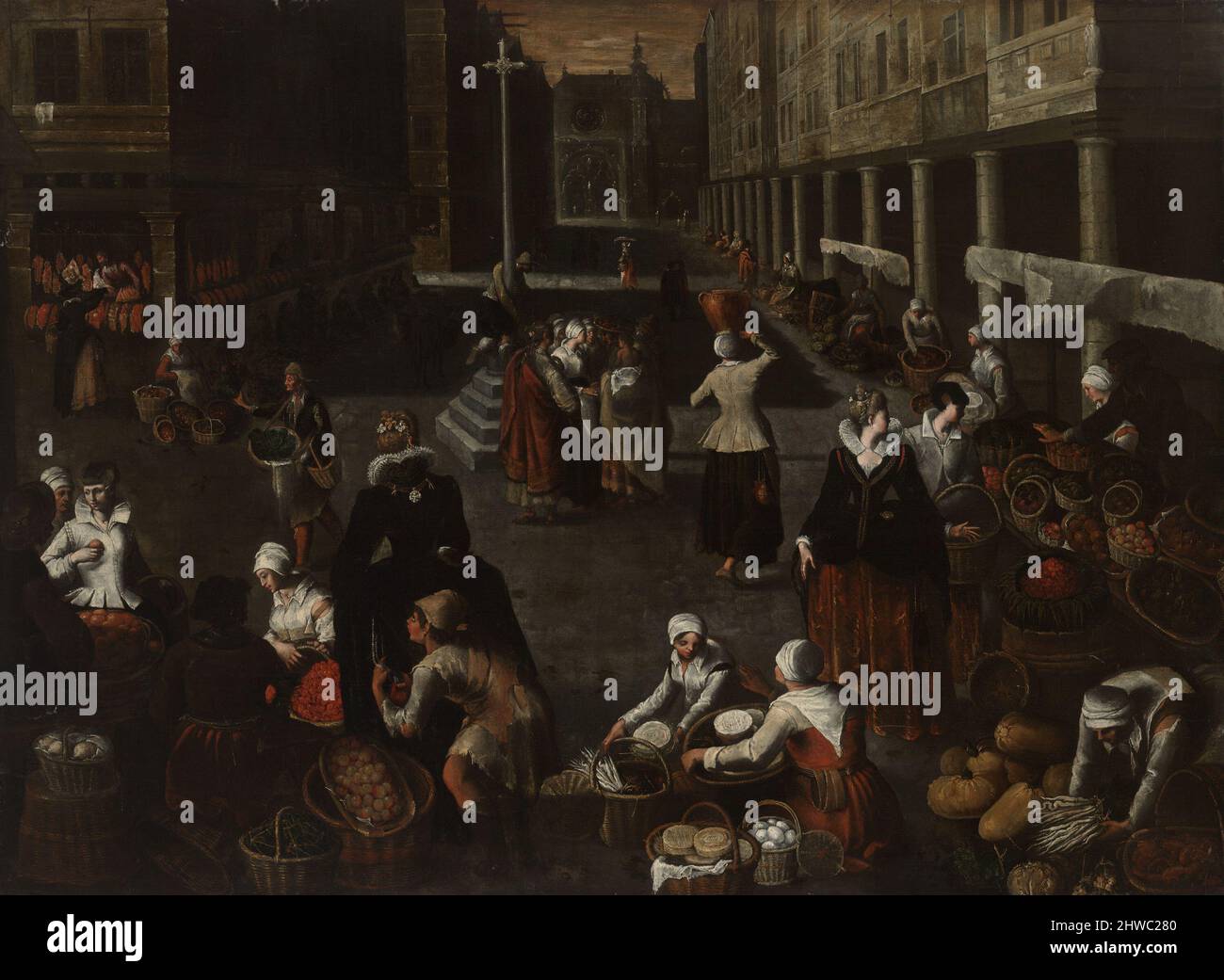 Marché. Artiste: Hendrick Van Steenwijk The Elder, Flamand, 1550–1603 Banque D'Images