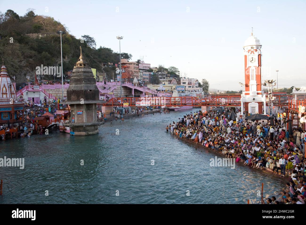 Inde, Hindou, Festival, Ganges, icône, Kumbh Mela, pèlerinage, Gange River, Voyage Inde, Saint River, religion. Hindouisme, Naga, Sadhu, Diwali, Festival Banque D'Images