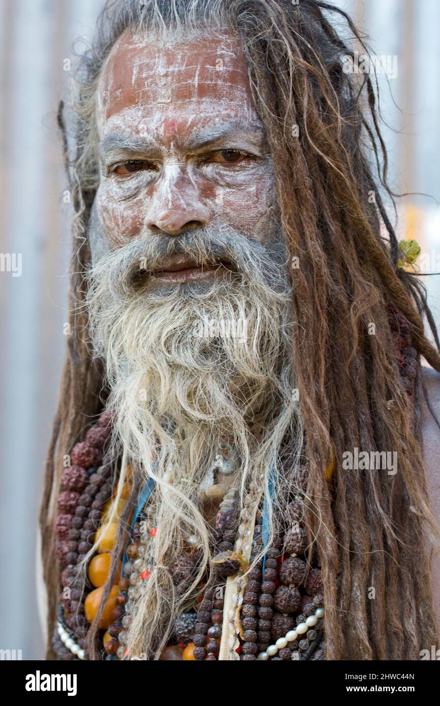 Inde, Hindou, Festival, Ganges, icône, Kumbh Mela, pèlerinage, Gange River, Voyage Inde, Saint River, religion. Hindouisme, Naga, Sadhu, Diwali, Festival Banque D'Images