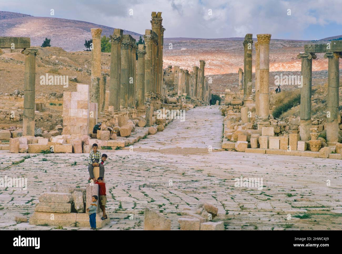 Jerash, Jordanie. Ruines de la ville gréco-romaine de Gerasa. Photographié en novembre 1966. Banque D'Images