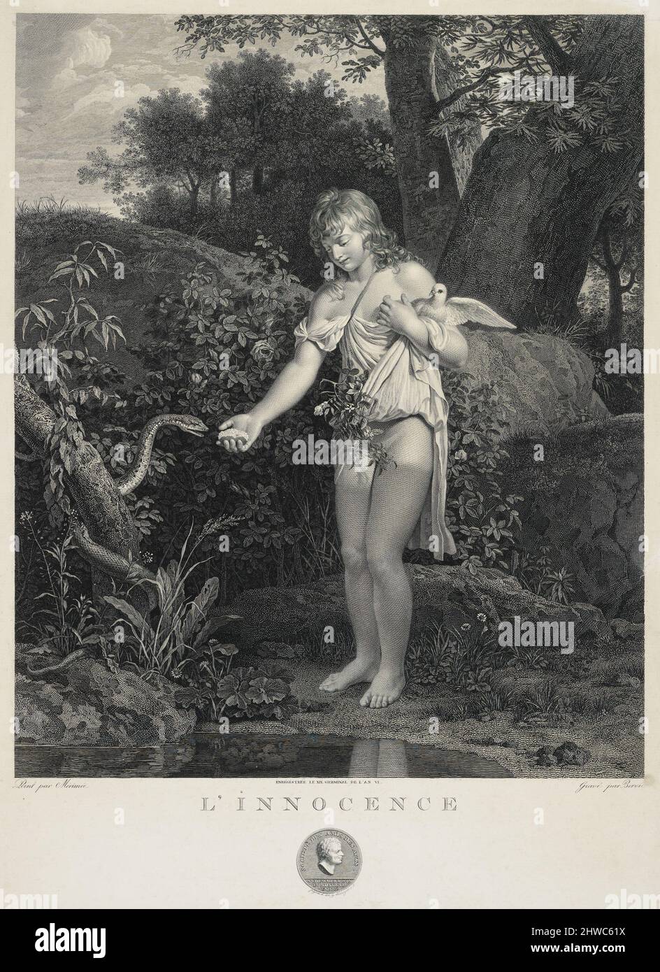 L’innocence. Artiste : Charles Clément Bervic, français, 1756–1822 Banque D'Images