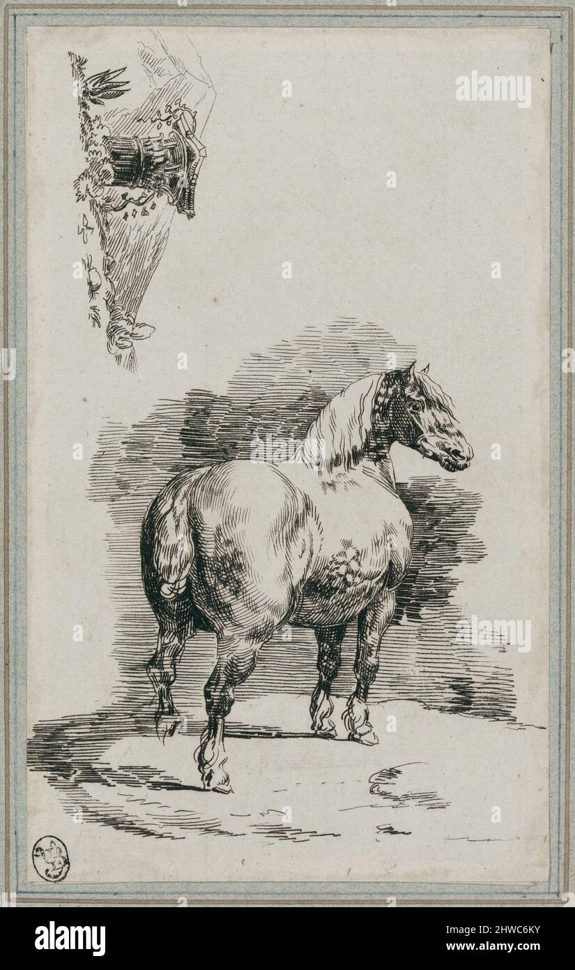 Cheval gris-pommelé (Un cheval gris-dapple). Artiste : Théodore Géricault, français, 1791–1824 Banque D'Images