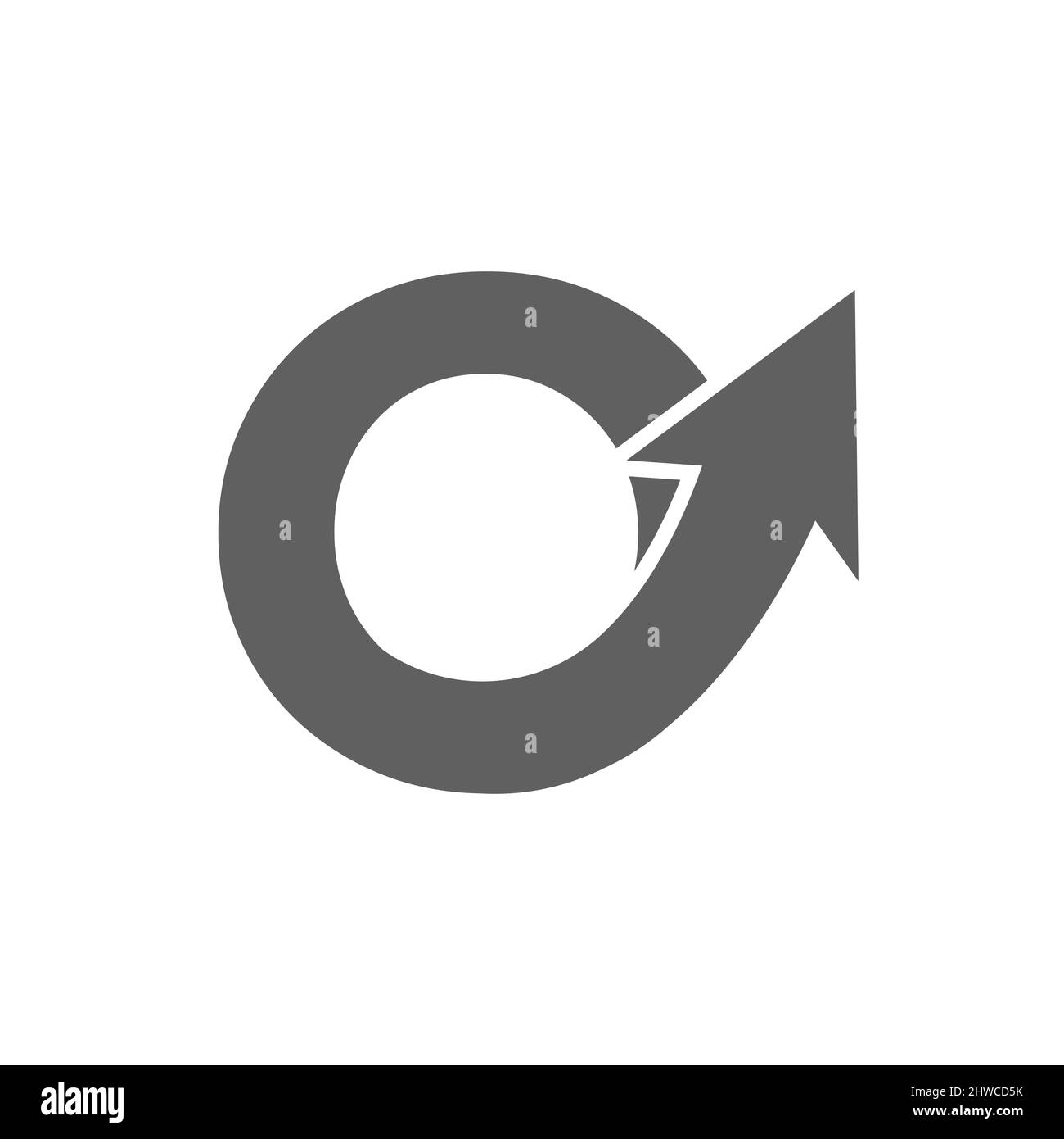 Logo de marketing financier sur la lettre O, concept de flèche de croissance initiale. Modèle de conception du logo de la gestion financière et comptable de collecte de fonds Illustration de Vecteur
