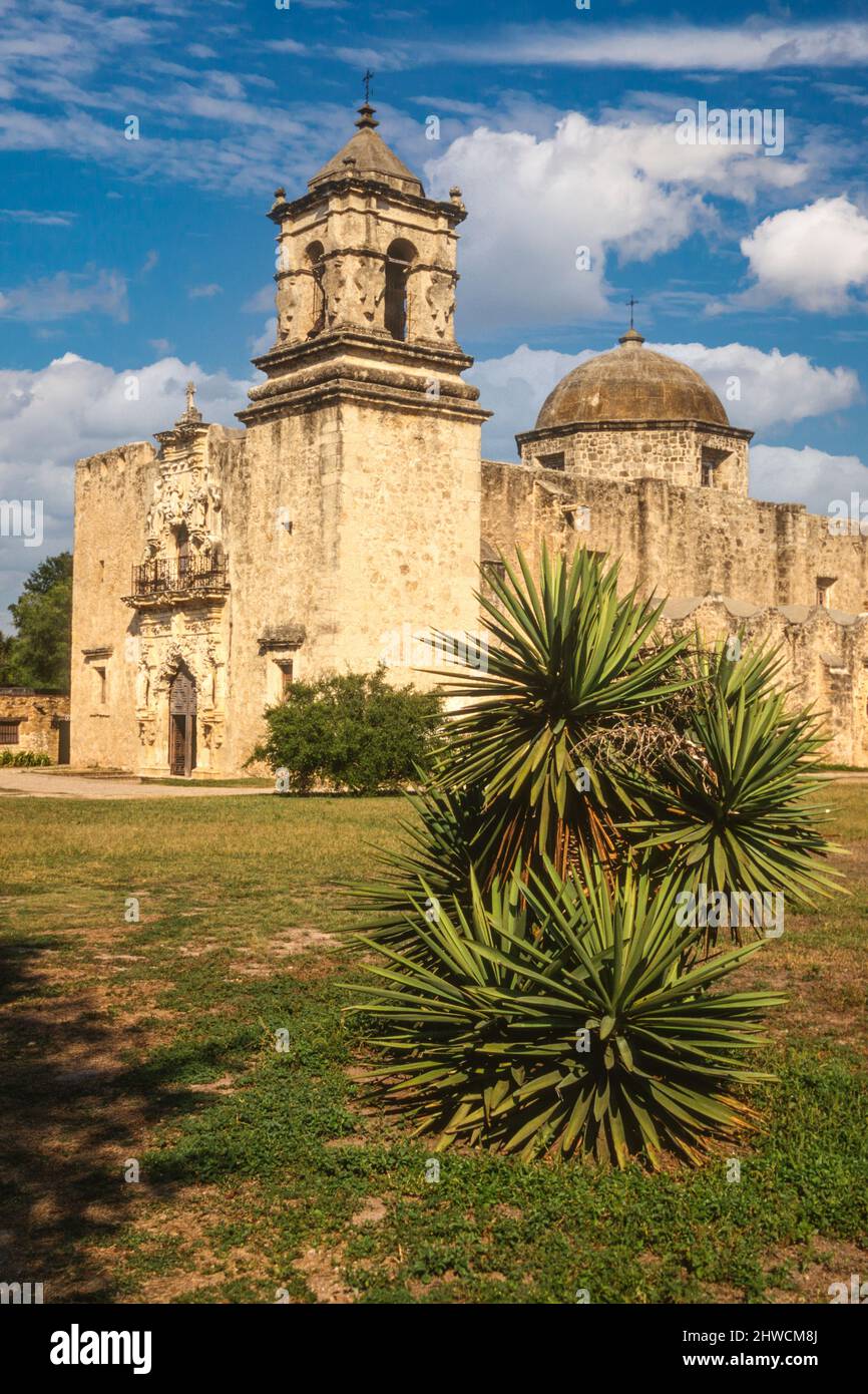San Jose Mission, San Antonio, Texas, États-Unis. Un site du patrimoine mondial. Banque D'Images