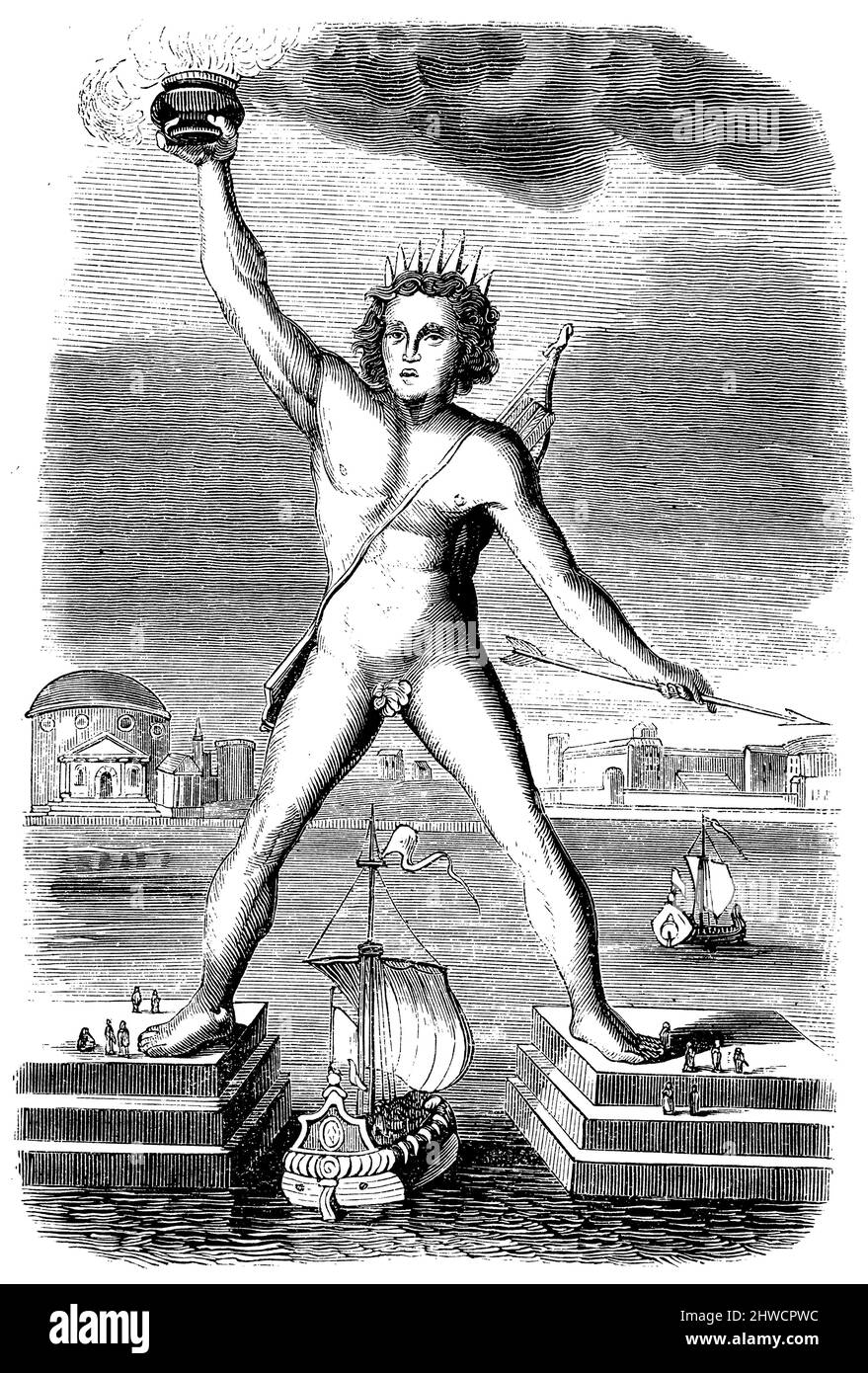 Colossus de Rhodes, , (livre pour les jeunes, 1854), Koloss von Rhodos, Colosse de Rhodes Banque D'Images
