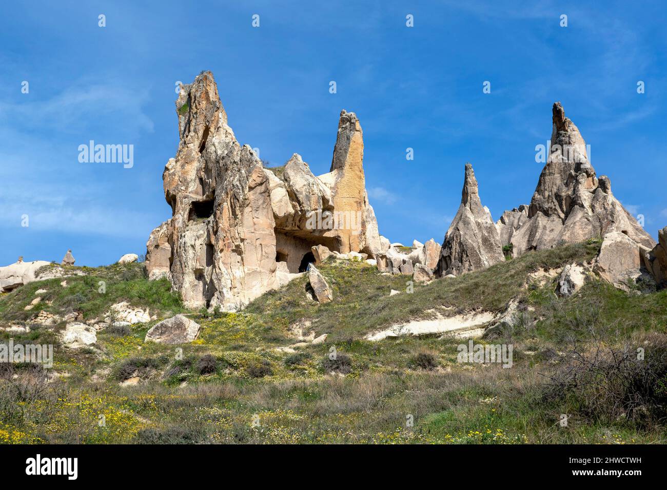Formations géologiques uniques en Cappadoce, Göreme, Nevşehir, Turquie. Banque D'Images