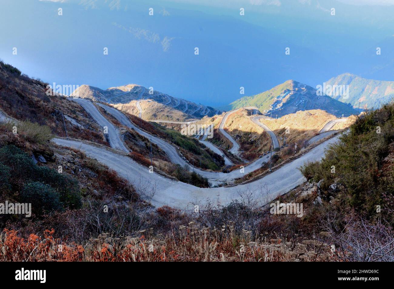 Ancienne Route de la soie, soie route commerciale entre l'Inde et la Chine, Zuluk (Dzuluk), Sikkim, Inde Banque D'Images