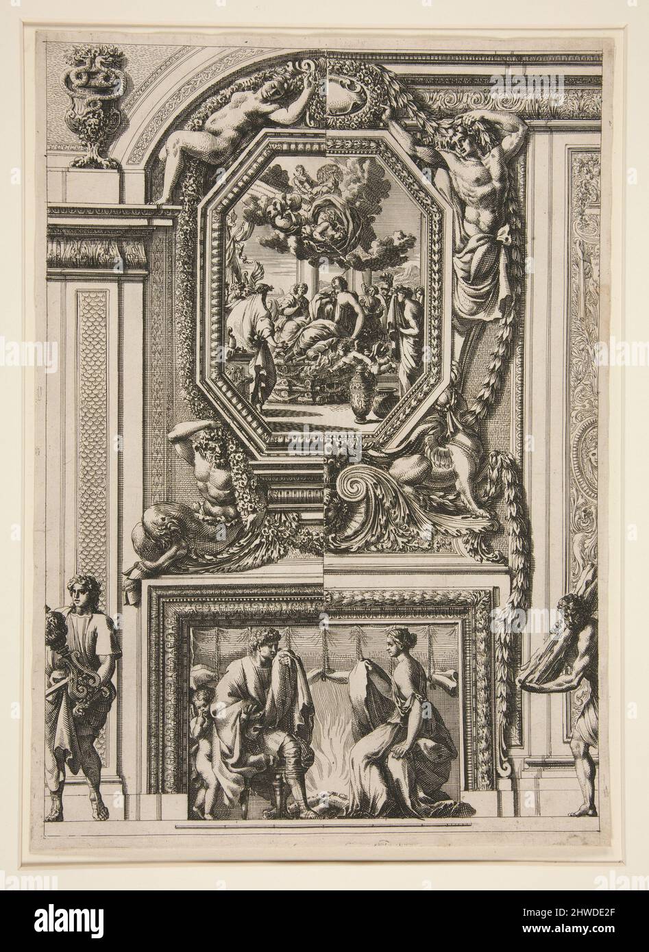 Grandes Cheminees a la Romaine. Artiste : Jean le Pautre, français, 1618–1682 Banque D'Images