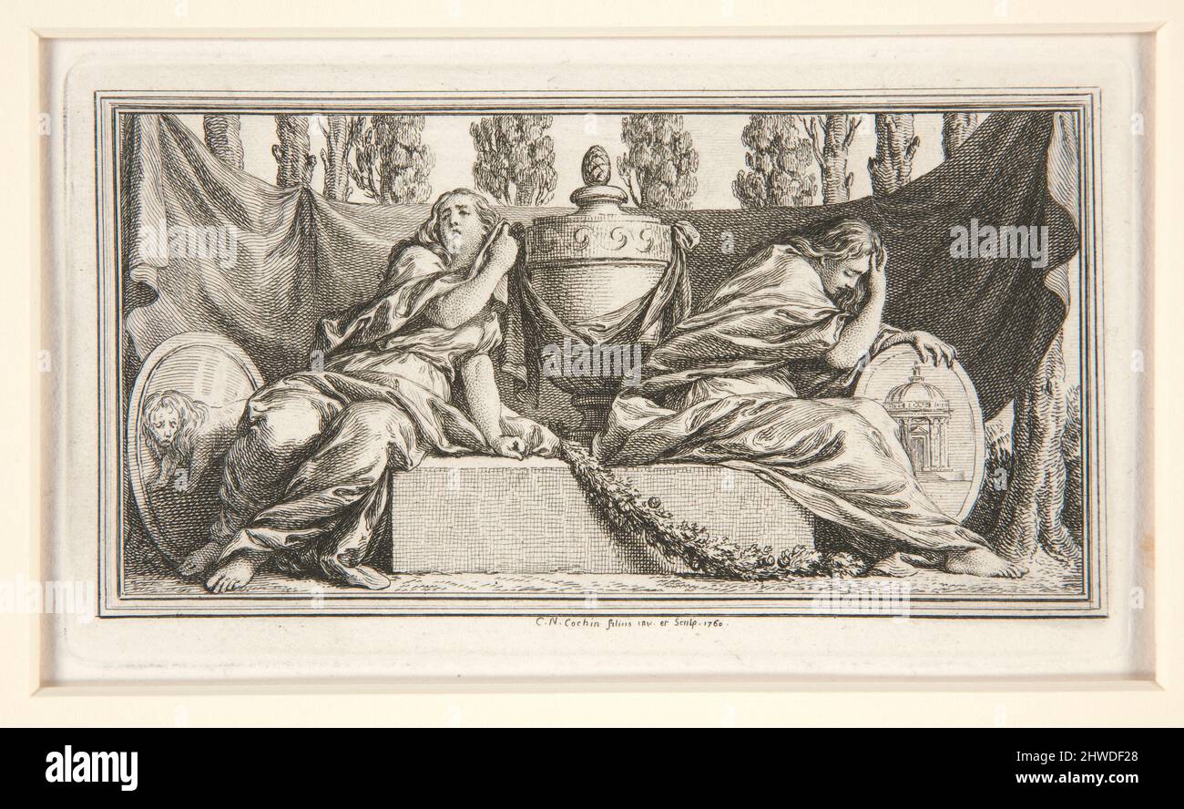 Vignette funéraire pour Mme de France, Duchesse de Parme. Artiste: Charles-Nicolas Cochin le plus jeune, français, 1715–1790 Banque D'Images Vignette funéraire pour Mme de France, Duchesse de Parme. Artiste: Charles-Nicolas Cochin le plus jeune, français, 1715–1790 Banque D'Images