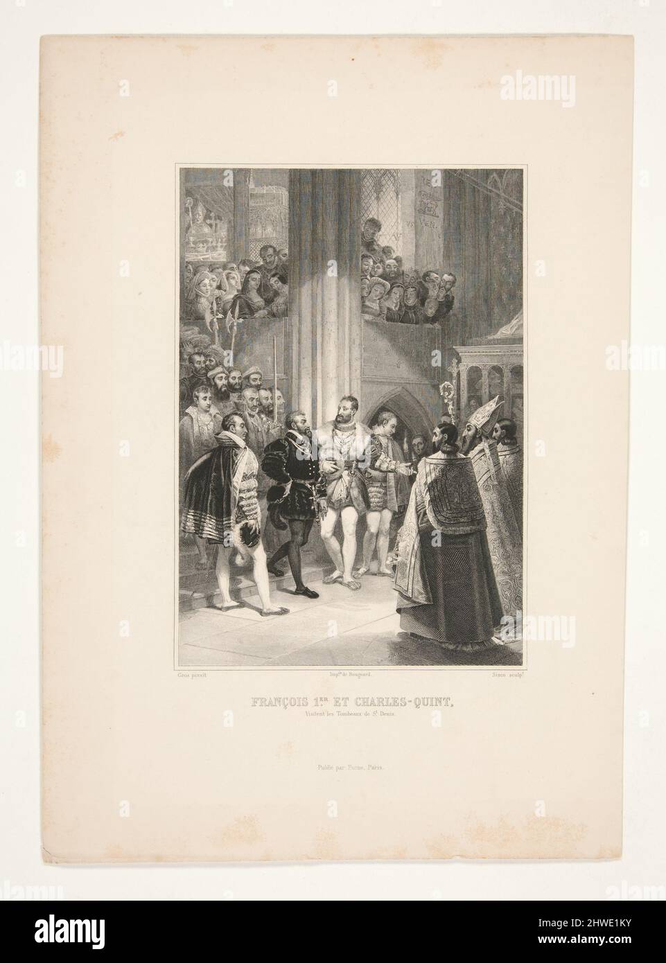 François 1er et Charles-Quint (François I et Charles V). Graveur : Louis Hercule Sisco, français, 1778–1861After : Antoine-Jean gros, français, 1771–1835 Banque D'Images