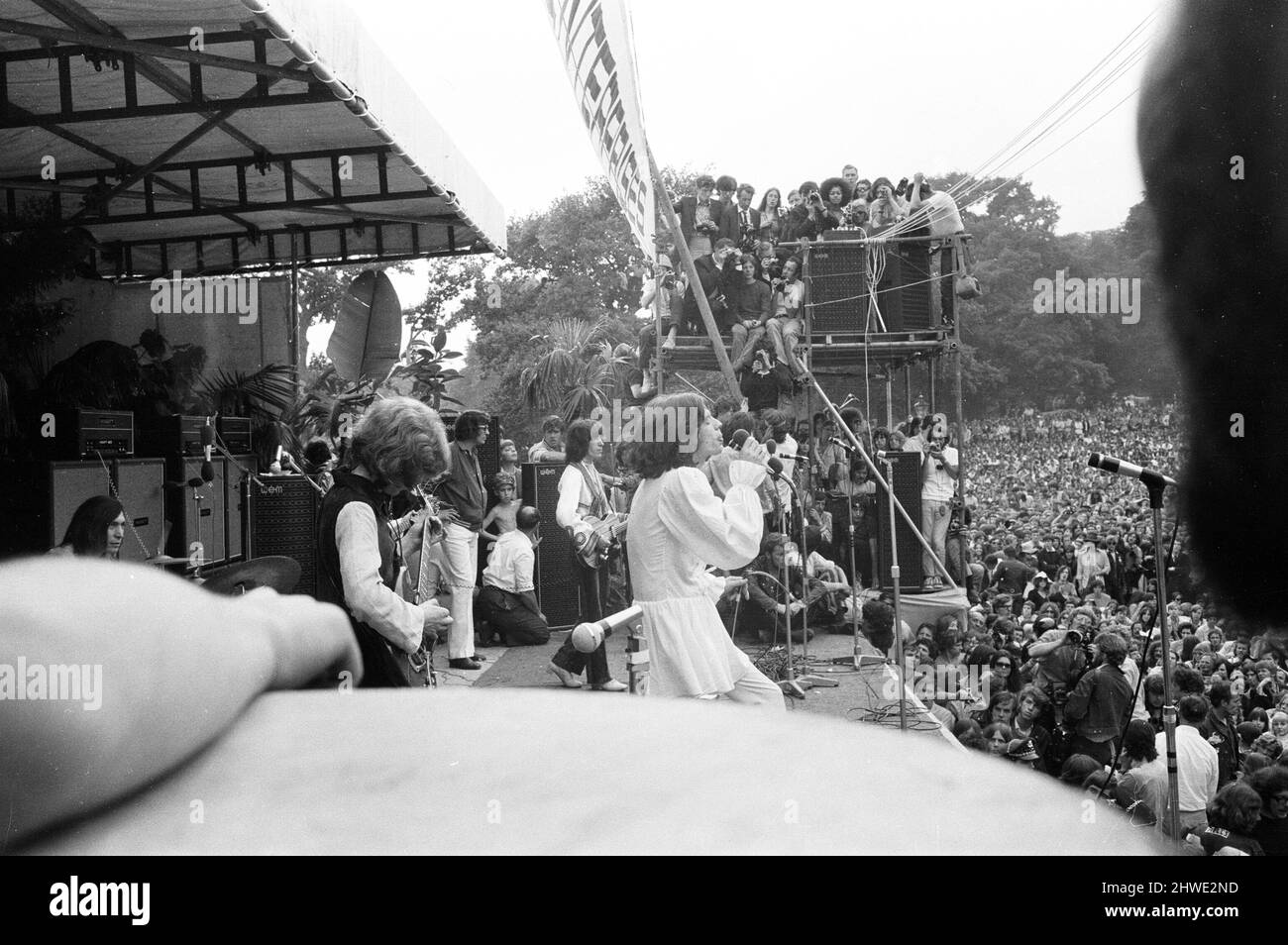 Des pierres à roulettes se déroulant à Hyde Park. 5th juillet 1969. Banque D'Images