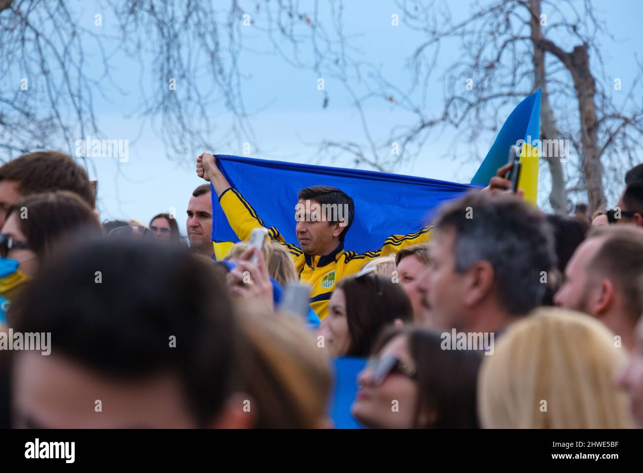 Antalya, Turquie 4 mars 2022 : Ukraine manifestations anti-guerre contre la Russie à Antalya, Turquie Banque D'Images