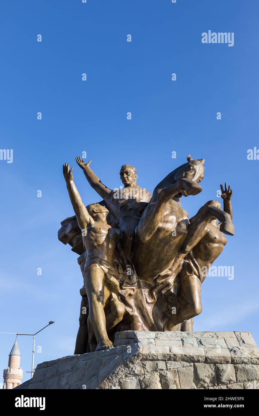 Mustafa Kemal Atatürk Monument à Antalya, Turquie Banque D'Images