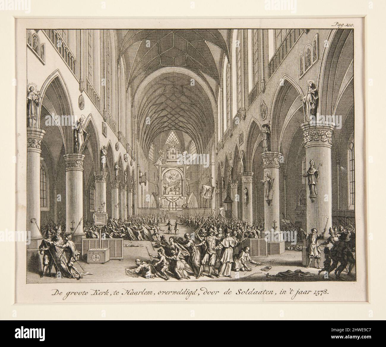 De groote kerk te Haarlem, overweldigd, porte de sol daaten, je ne suis pas jaar 1578. Artiste : inconnu Banque D'Images