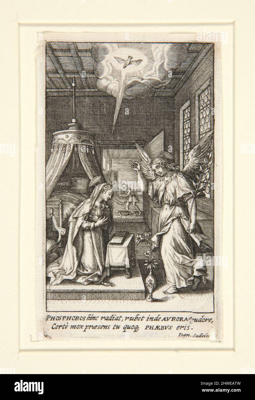 L'Annonciation. Artiste: Johann Sadeler I, Flamand, 1550–1600 Banque D'Images