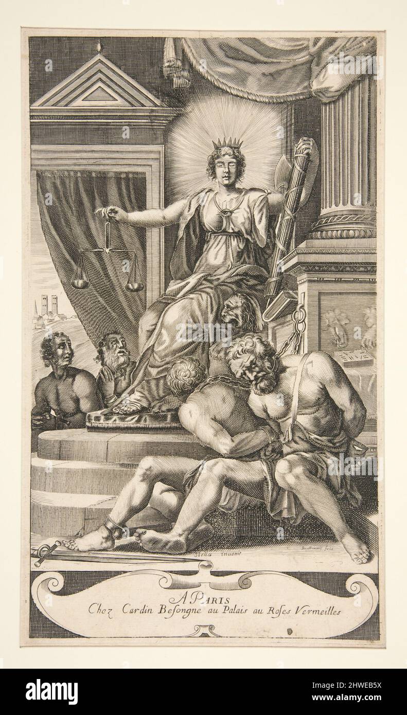 Justice. Artiste: Edme de Boulonois, flamand, actif ca. 1682After : Jacques Stella, français, 1596–1657 Banque D'Images