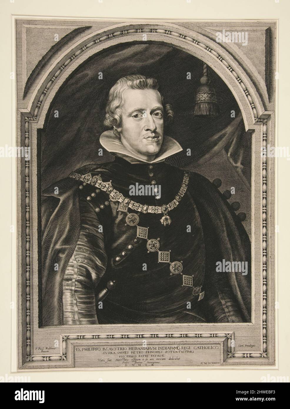 Philip IV, roi d'Espagne. Eclat: Paulus Pontius, flamand, 1603–1658After: Peter Paul Rubens, flamand, 1577–1640 Banque D'Images