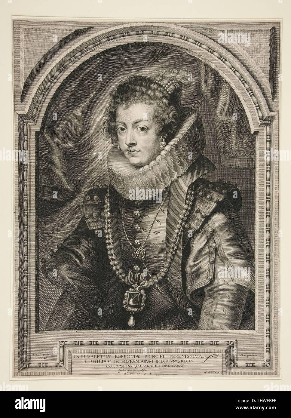 Elizabeth de Bourbon, épouse de Philip IV Eclat: Paulus Pontius, flamand, 1603–1658After: Peter Paul Rubens, flamand, 1577–1640 Banque D'Images