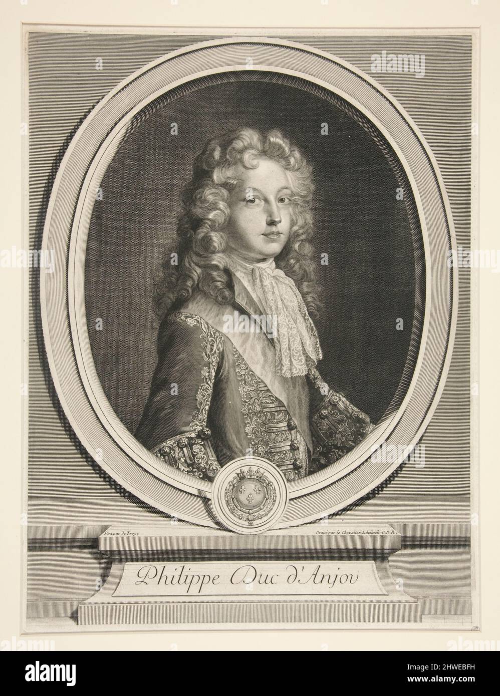 Philip V, duc d'Anjou. Artiste: Gérard Edelinck, flamand, France active, 1640–1707 Banque D'Images