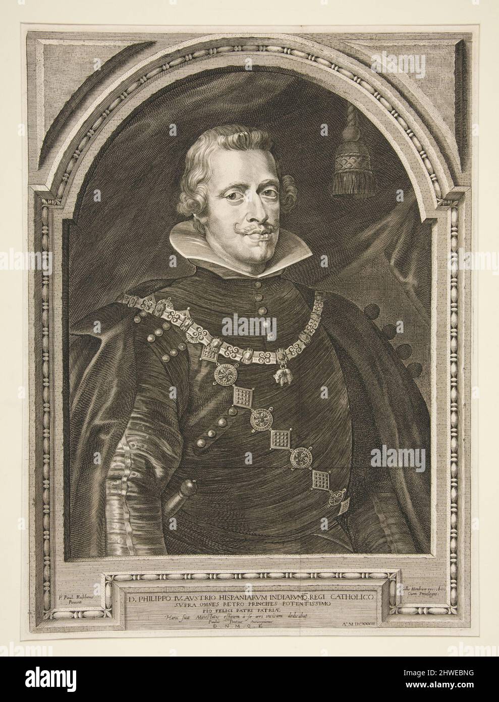 Philip IV, roi d'Espagne. Eclat: Paulus Pontius, flamand, 1603–1658After: Peter Paul Rubens, flamand, 1577–1640 Banque D'Images