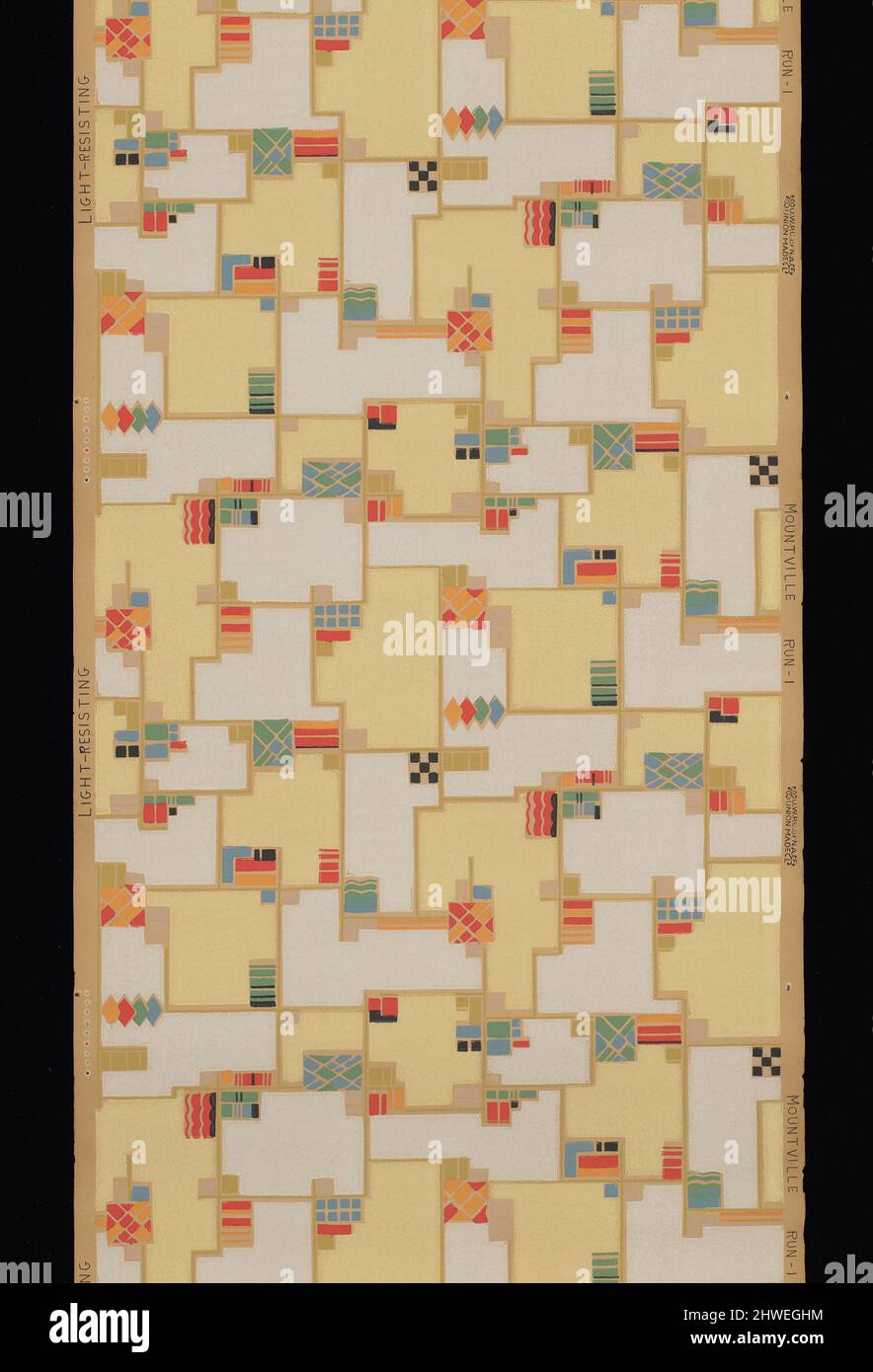 Papier peint, motif « Mountville ». Fabricant : M. H. Birge & Sons Company, cuisine américaine, 1834–1982 Banque D'Images