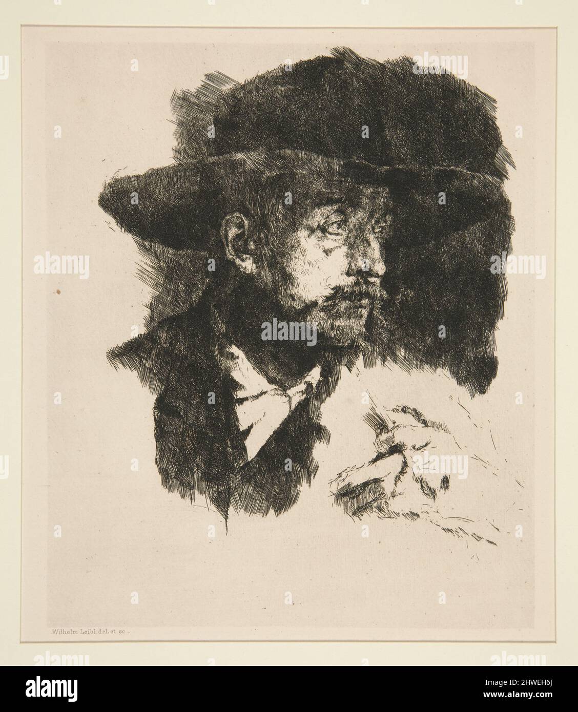 Un Fumeur. Artiste: Wilhelm Maria Hubertus Leibl, Allemand, 1844–1900 Banque D'Images