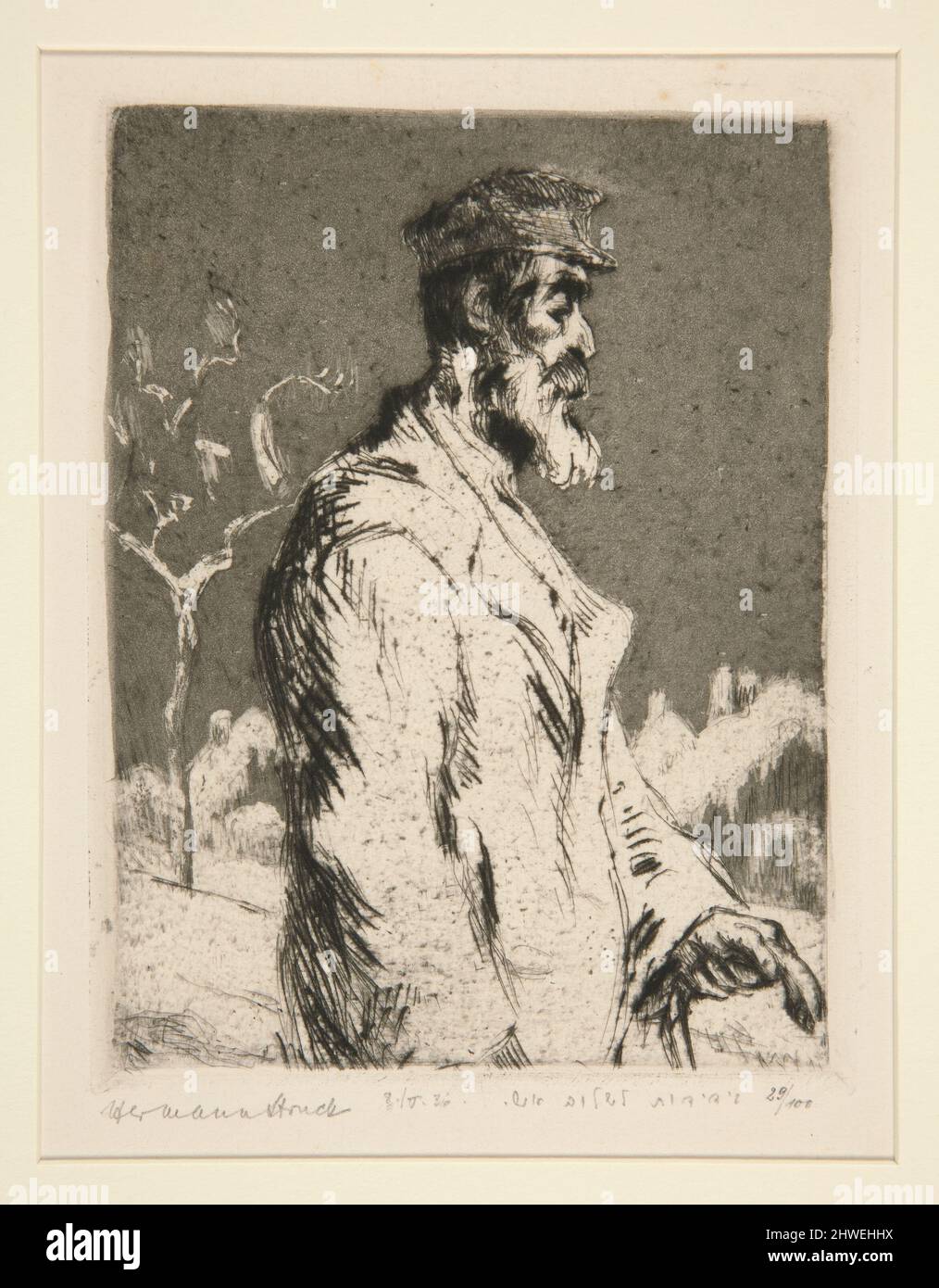 Figure mâle, demi-longueur. Artiste: Hermann Arké, allemand, 1876–1944 Banque D'Images