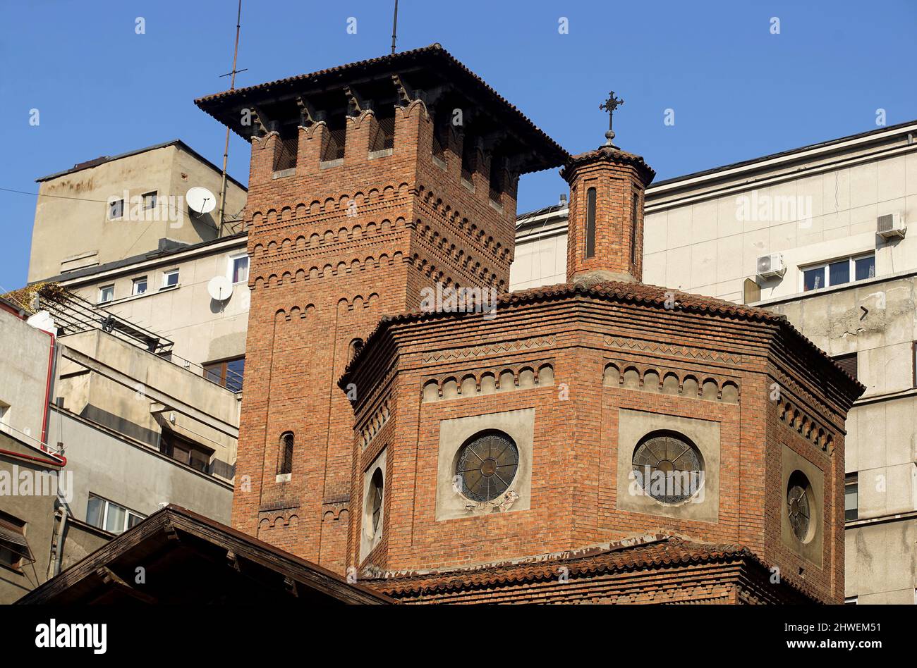 Bucarest, Roumanie - 03 mars 2022 : Église italienne du très Saint Rédempteur, église catholique romaine située sur le boulevard Nicolae Balcescu. Banque D'Images