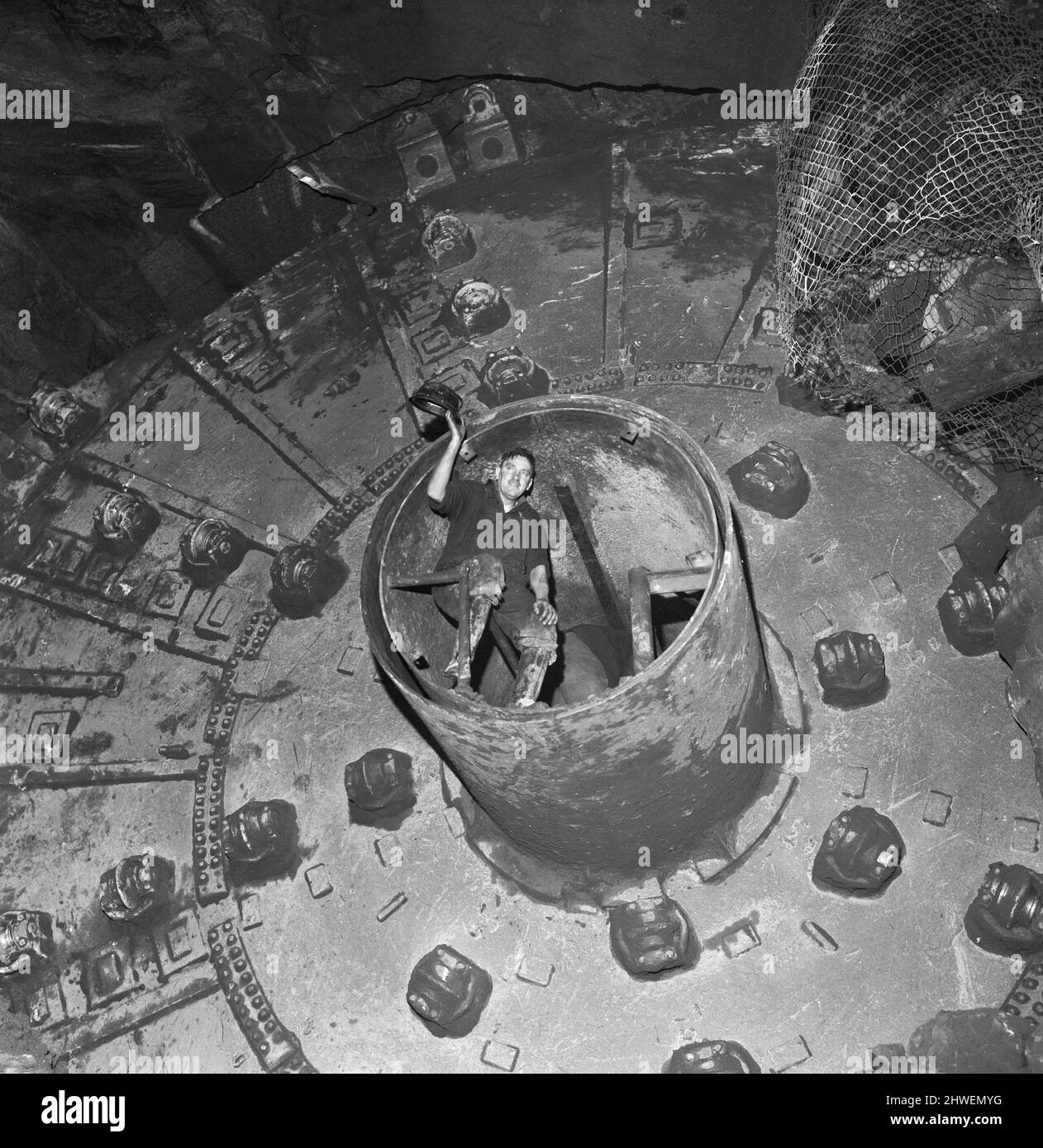 Percée du tunnel Mersey 4th mars 1970Breakthrough entre les tunnels de Birkenhead et Liverpool sous la rivière Mersey Banque D'Images