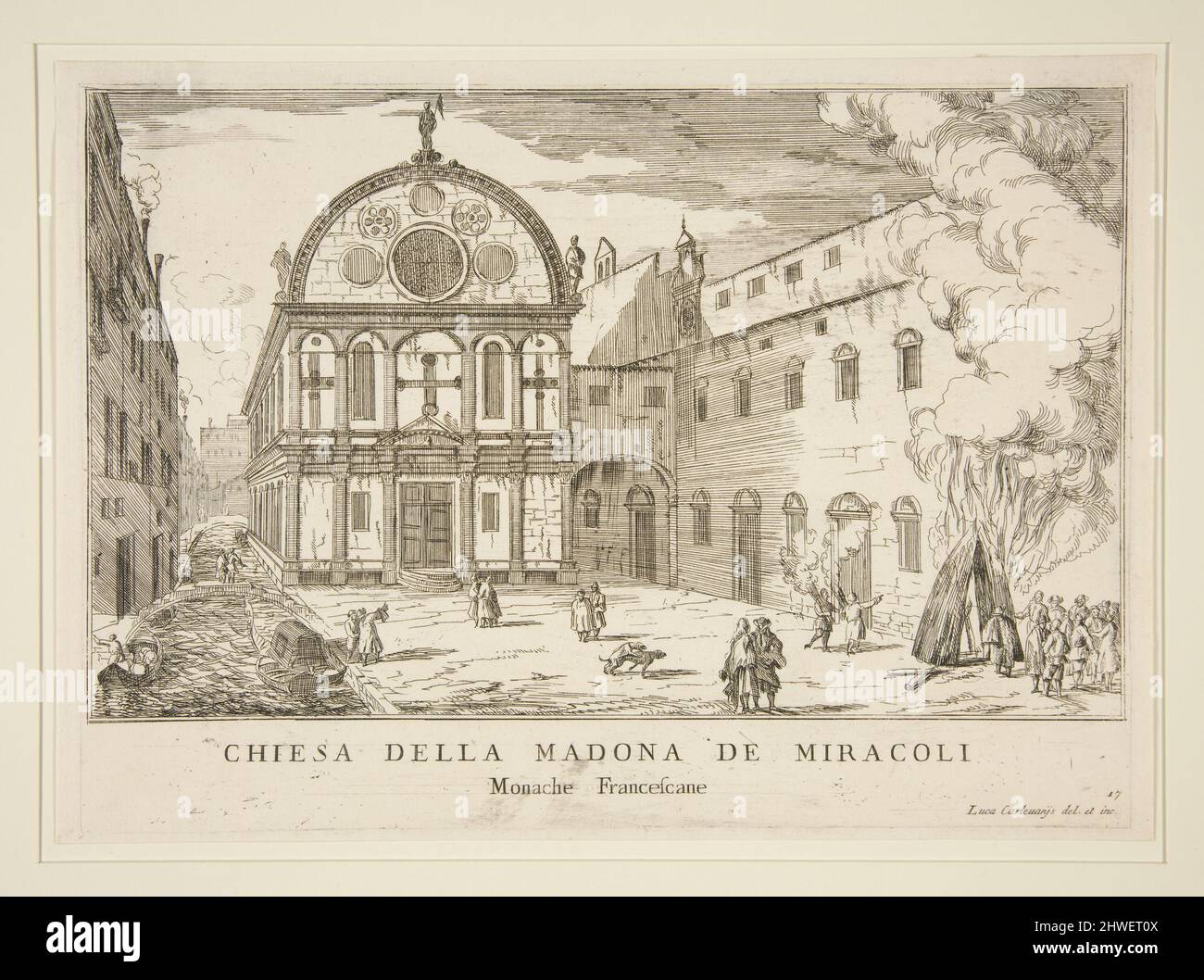 Chiesa della Madona de Miracoli, de « le Fabriche e Vedute di Venezia ». Artiste: Luca Carlevarijs, Italien, 1665–1734 Banque D'Images