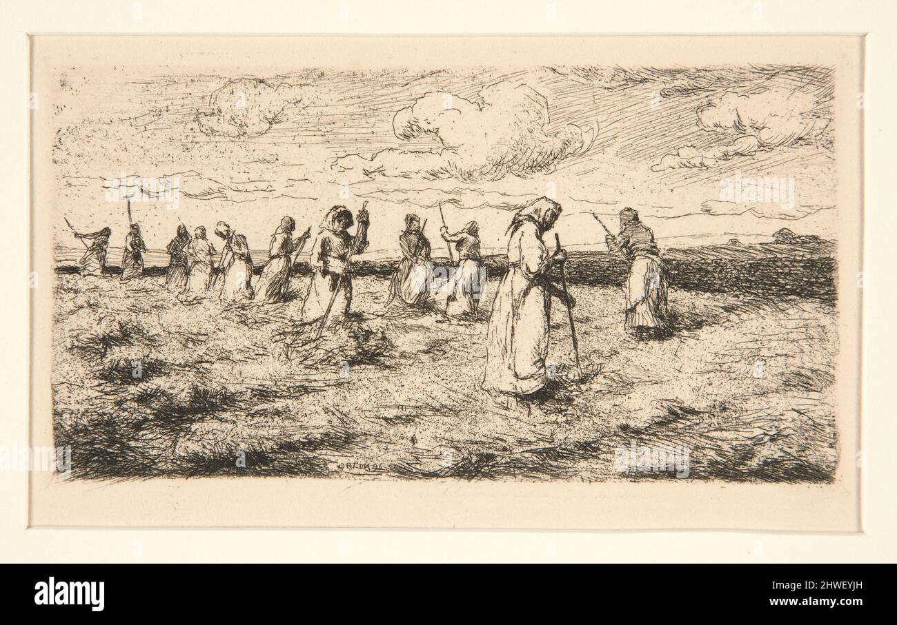 Femmes travaillant dans les champs. Artiste: Emil Orlik, Tchèque, 1870–1932 Banque D'Images