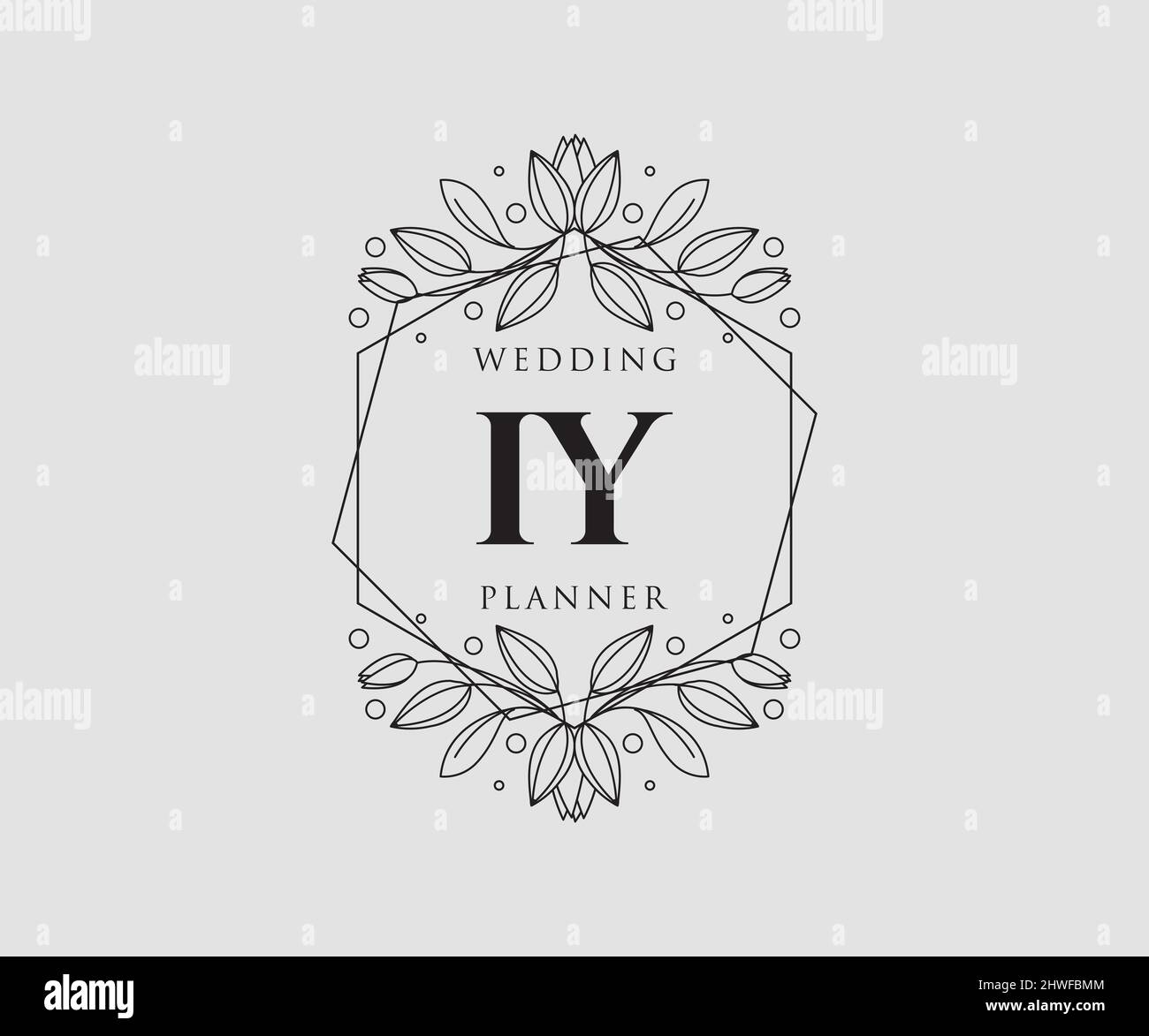 IY initiales lettre mariage monogramme collection de logos, dessin à la main moderne minimaliste et modèles floraux pour cartes d'invitation, Save the Date, élégant Illustration de Vecteur