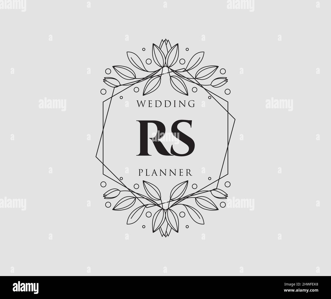 RS initiales lettre mariage monogramme collection logos, dessin à la main moderne minimaliste et modèles floraux pour cartes d'invitation, Save the Date, élégant Illustration de Vecteur