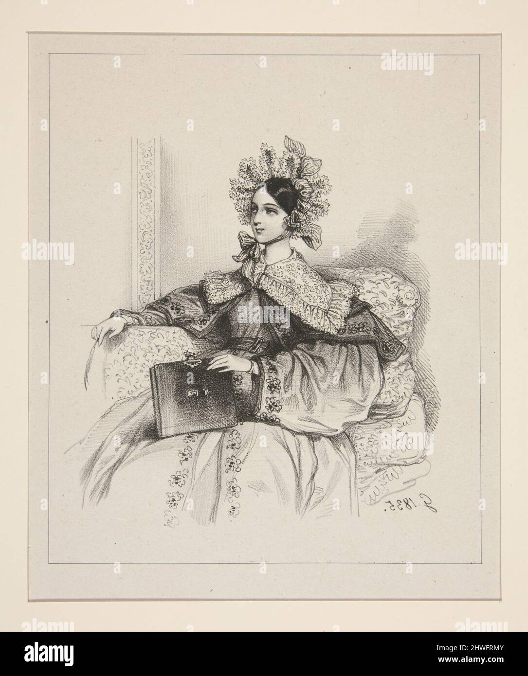 L’ALBUM... Artiste : Paul Gavarni, français, 1804–1866 Banque D'Images