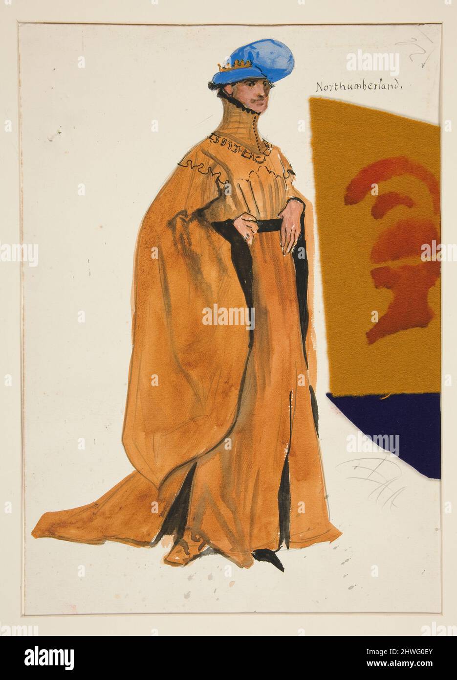 Northumberland, croquis de costume pour la production planifiée du roi Richard II de Henry Irving Artiste: Edwin Austin Abbey, cuisine américaine, 1852–1911, M.A. (HON.) 1897 Banque D'Images