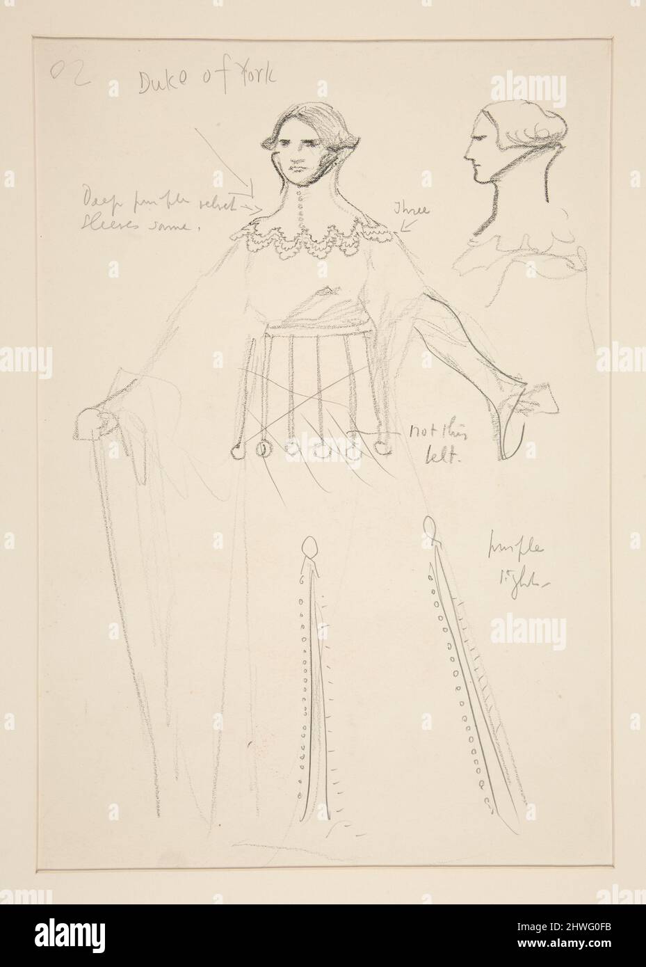 Duc de York, croquis de costume pour la production planifiée du roi Richard II de Henry Irving Artiste: Edwin Austin Abbey, cuisine américaine, 1852–1911, M.A. (HON.) 1897 Banque D'Images