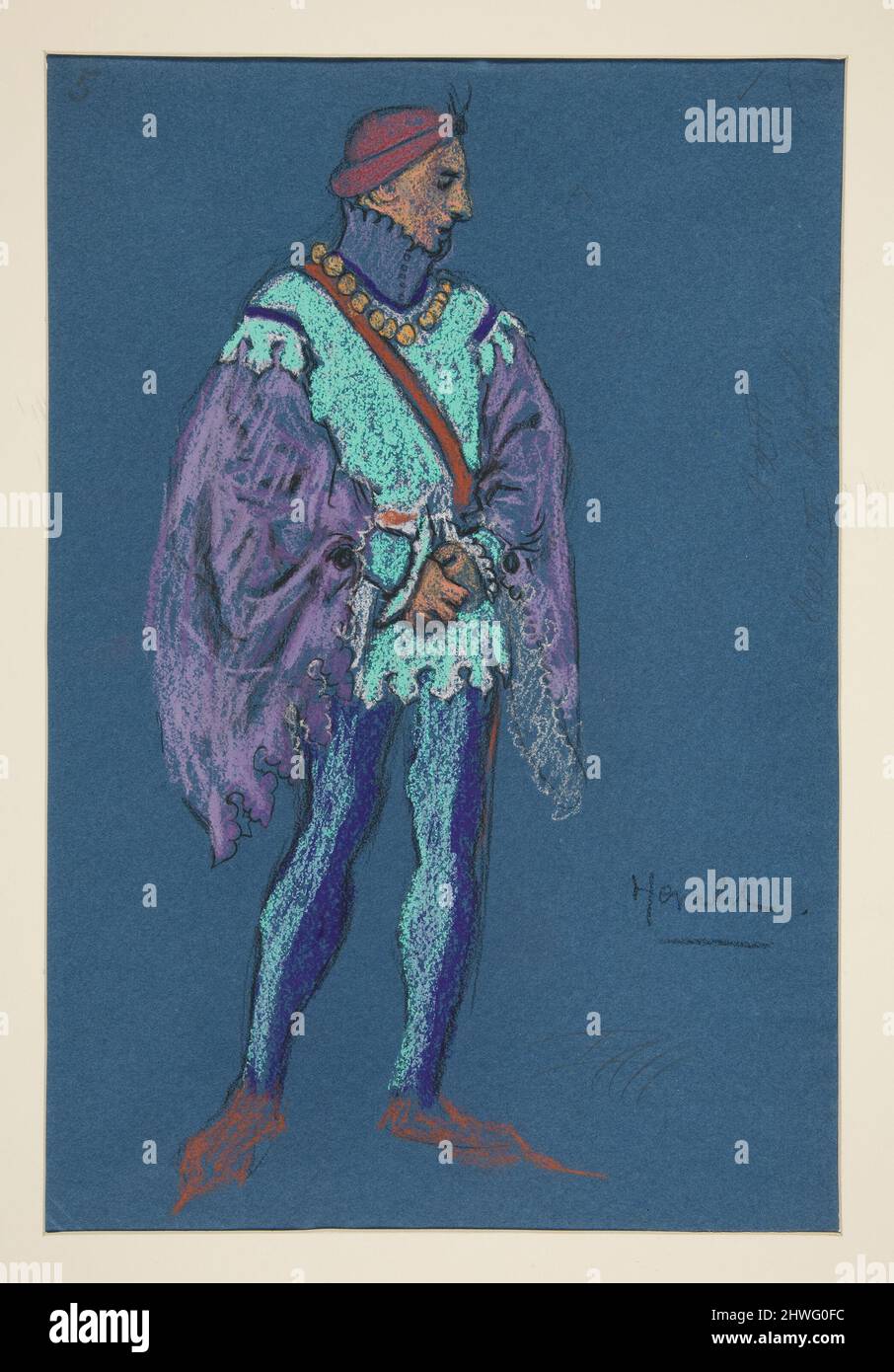 Un Herald, croquis de costume pour la production planifiée du roi Richard II de Henry Irving Artiste: Edwin Austin Abbey, cuisine américaine, 1852–1911, M.A. (HON.) 1897 Banque D'Images