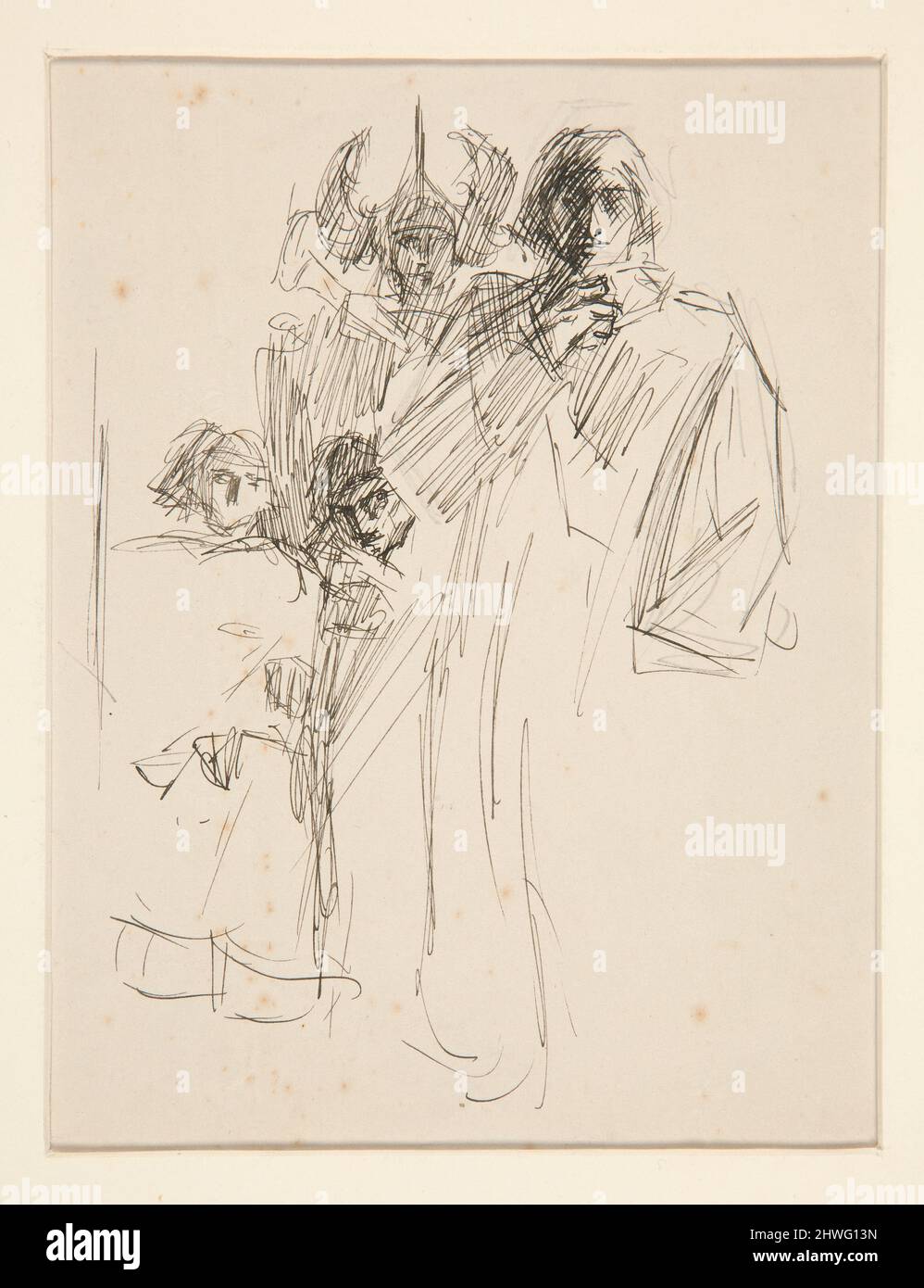 Galahad au château, étude pour la quête du Saint Graal (série de quinze tableaux pour la Boston public Library, achevée en 1901). Artiste: Edwin Austin Abbey, cuisine américaine, 1852–1911, M.A. (HON.) 1897 Banque D'Images