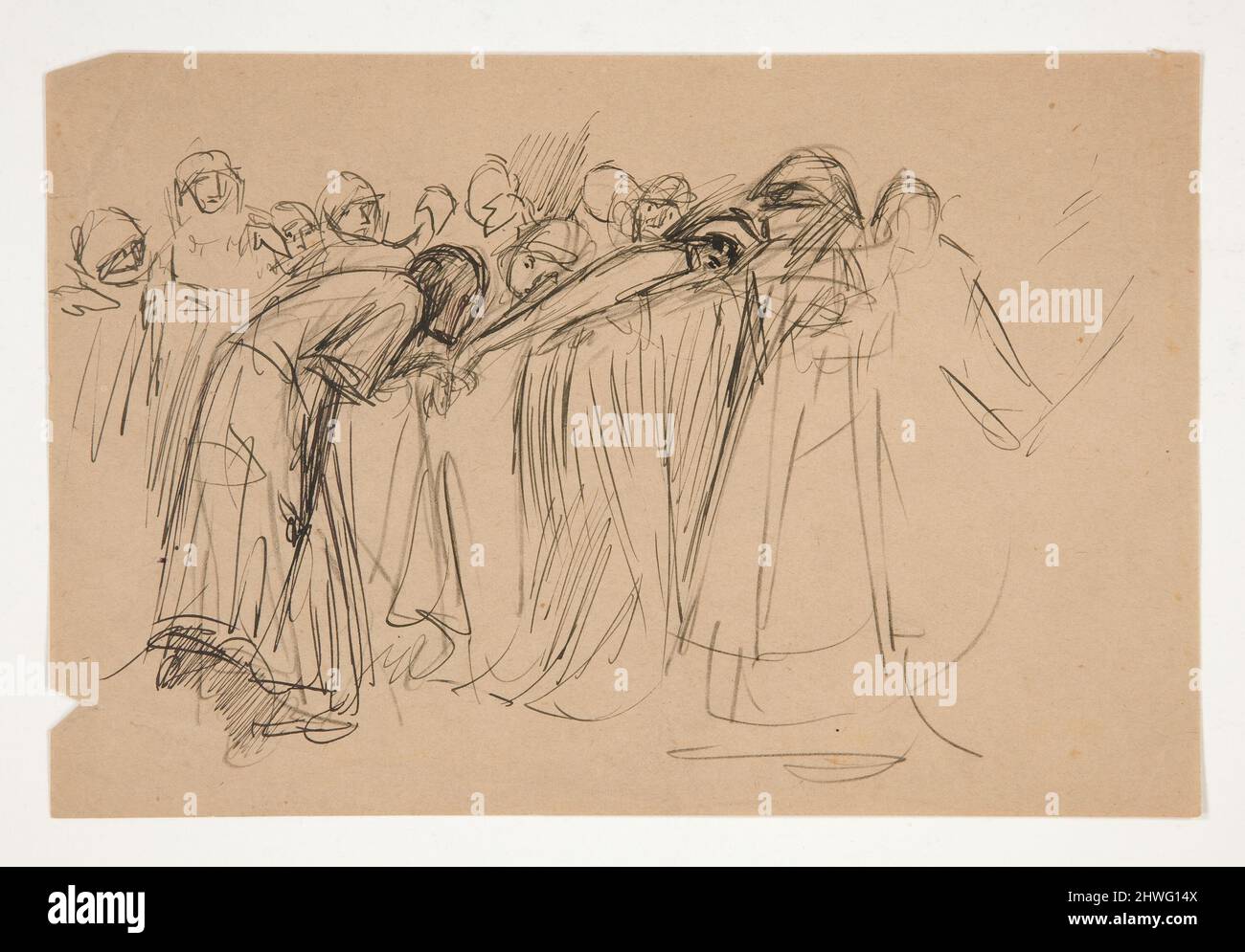Galahad et les vertus captives, étude pour la quête du Saint Graal (série de quinze tableaux pour la Boston public Library, achevée en 1901). Artiste: Edwin Austin Abbey, cuisine américaine, 1852–1911, M.A. (HON.) 1897 Banque D'Images