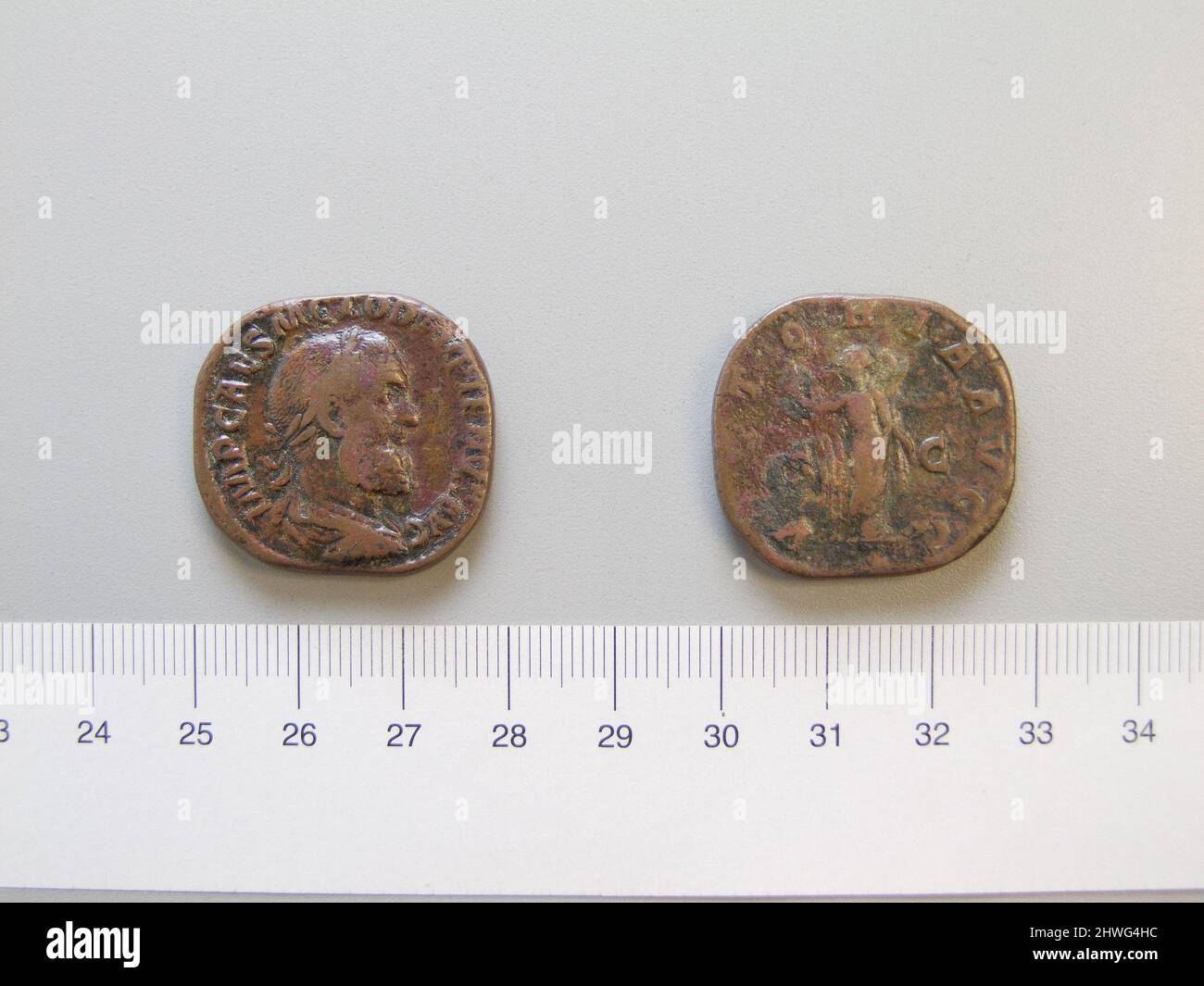 Sestertius de Puppienus de Rome. Règle: Puppienus, ca. 165–238, réglée 238 monnaie: Rome artiste: Inconnu Banque D'Images
