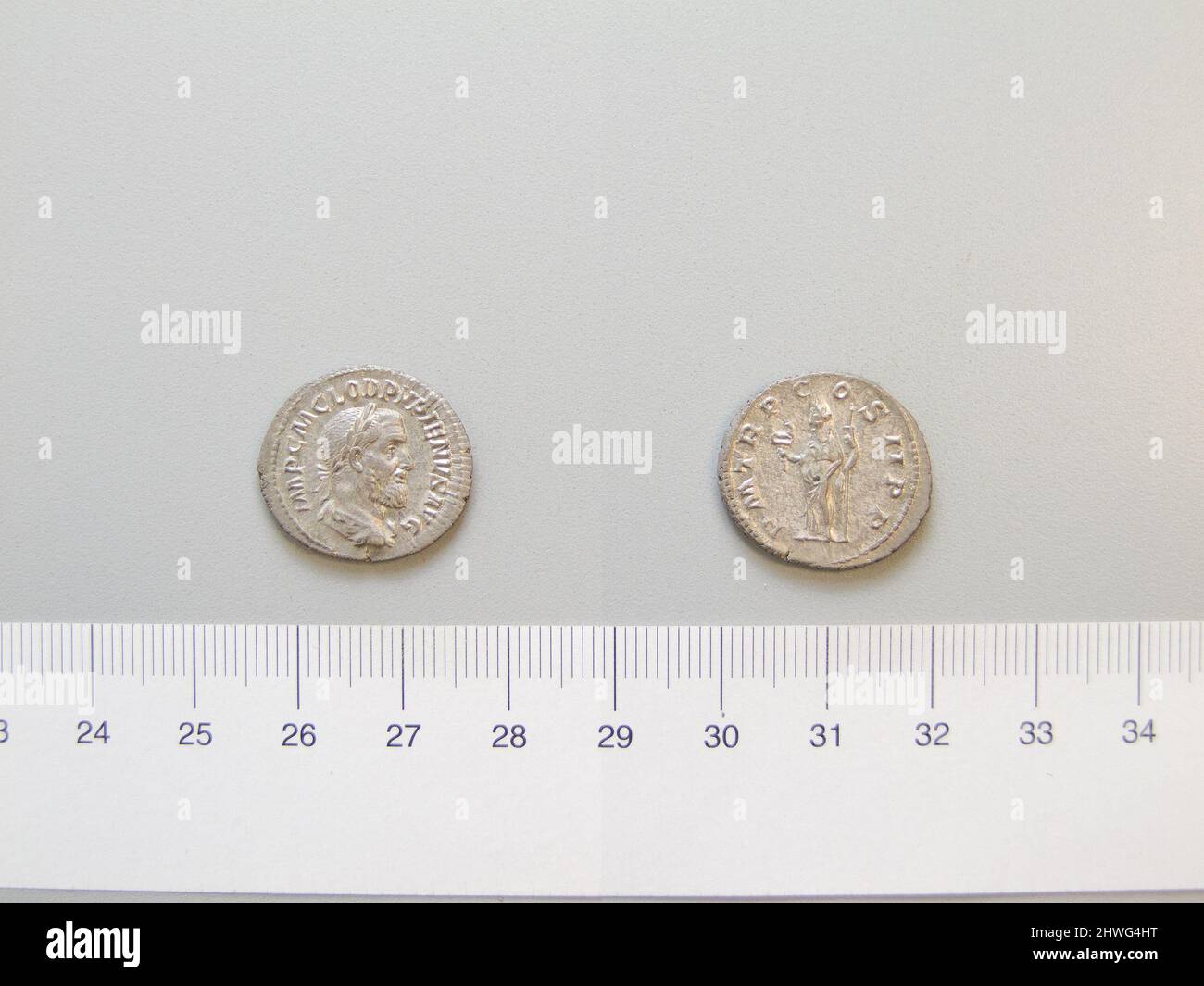 Denarius de Puppienus de Rome. Règle: Puppienus, ca. 165–238, réglée 238 monnaie: Rome artiste: Inconnu Banque D'Images