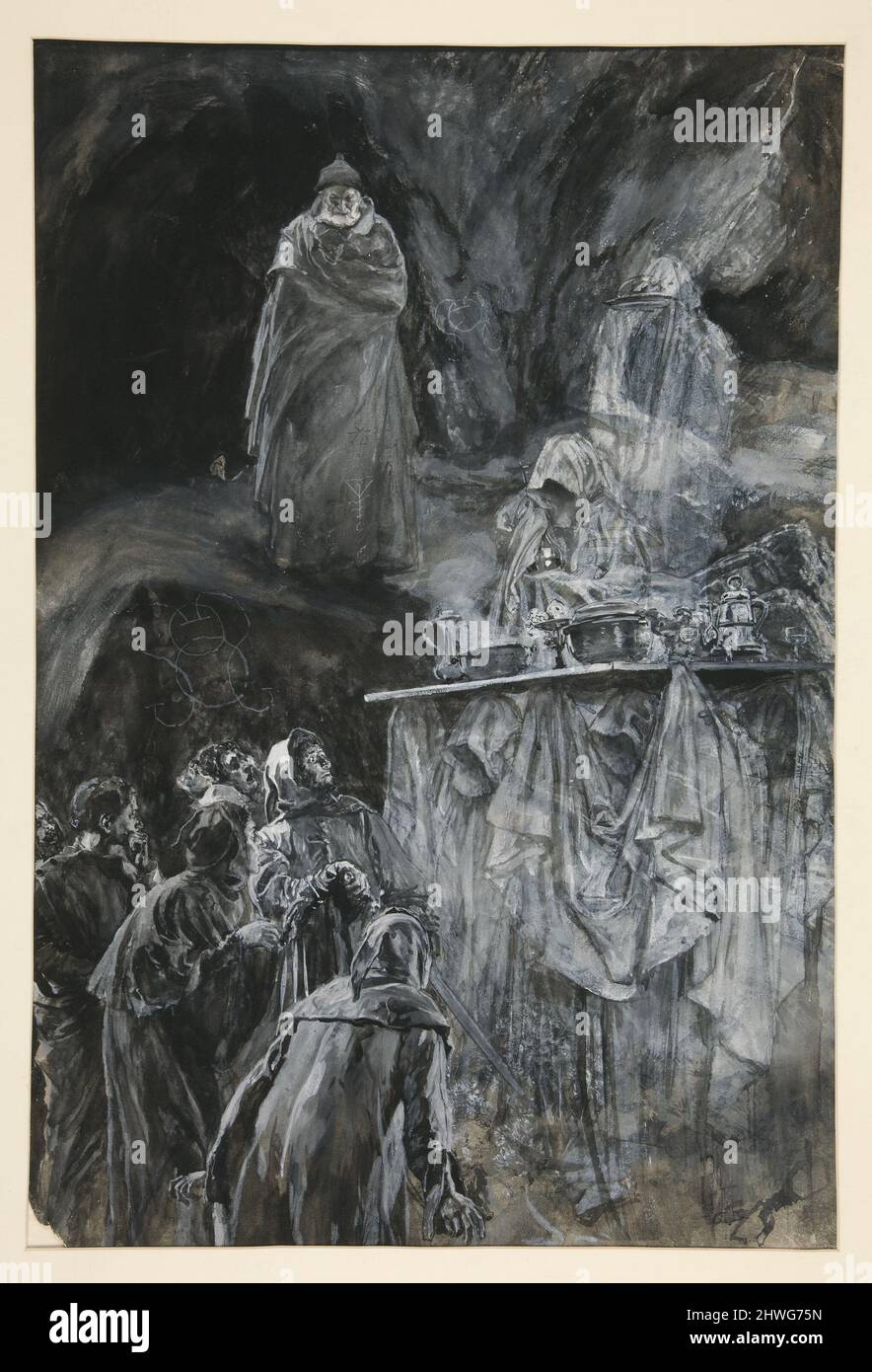 Le banquet, illustration de l'acte III, scène iii, la tempête. Artiste: Edwin Austin Abbey, cuisine américaine, 1852–1911, M.A. (HON.) 1897 Banque D'Images