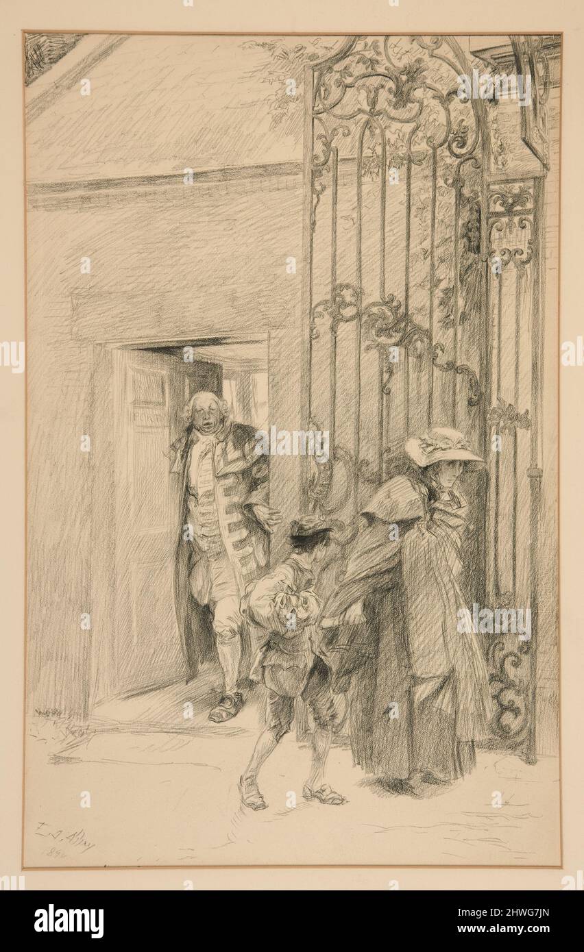 « Ni le portier n’est en état de culpabilité. » Du village déserté. Artiste: Edwin Austin Abbey, cuisine américaine, 1852–1911, M.A. (HON.) 1897 Banque D'Images