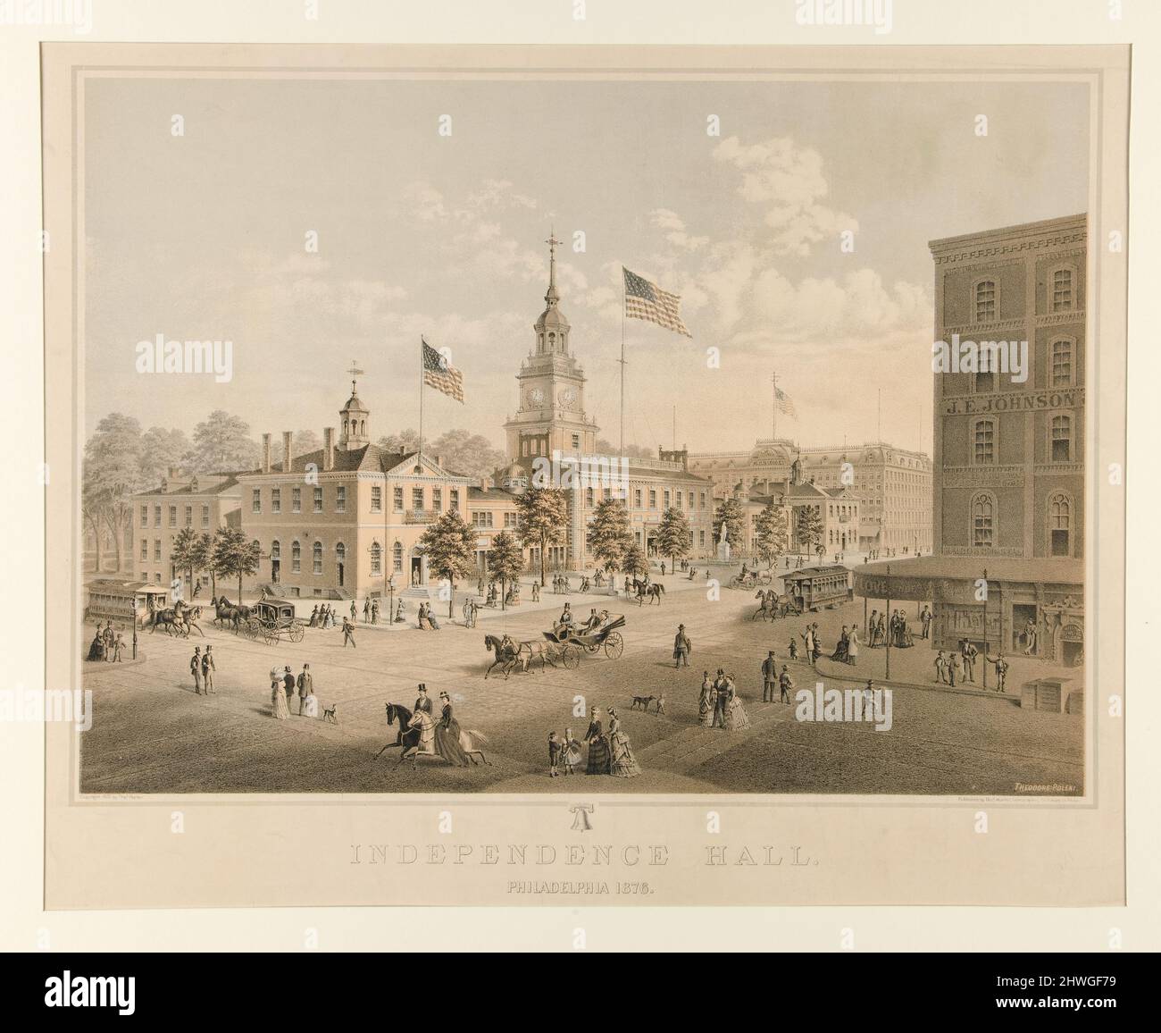 Independence Hall, Philadelphie 1876.. Après: Theodore Poleni, américain, 1834–1889(?) Banque D'Images