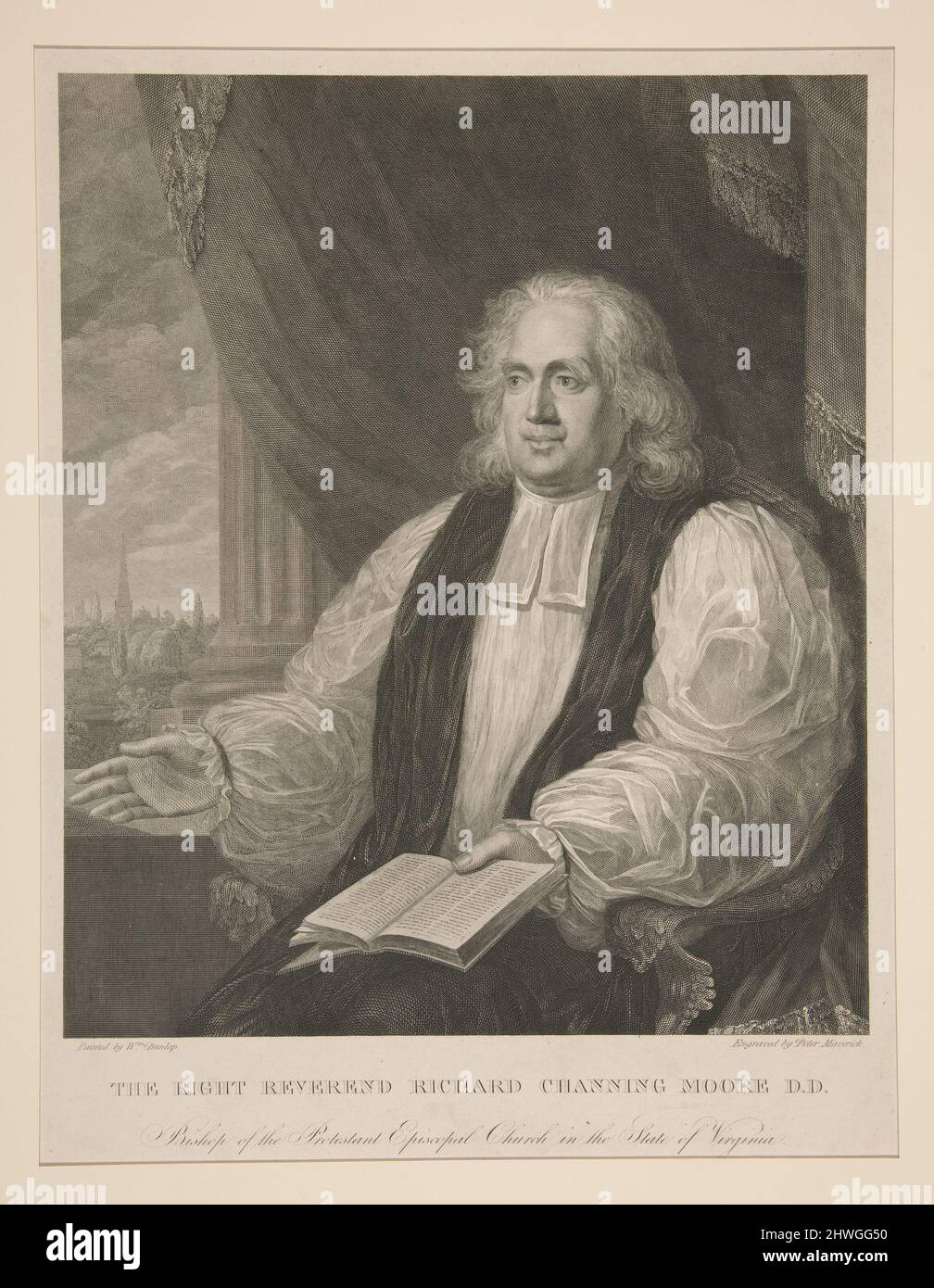 Le révérend droit Richard Channing Moore, D.D.. Artiste: Peter Rushton Maverick, américain, 1755–1811After: William Dunlap, américain, 1766–1839 Banque D'Images