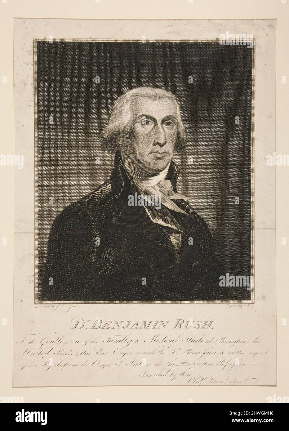 Dr Benjamin Rush. Graveur: James Akin, américain, ca. 1773–1846After : Jérémie Paul, cuisine américaine, 1775/76–1820 Banque D'Images