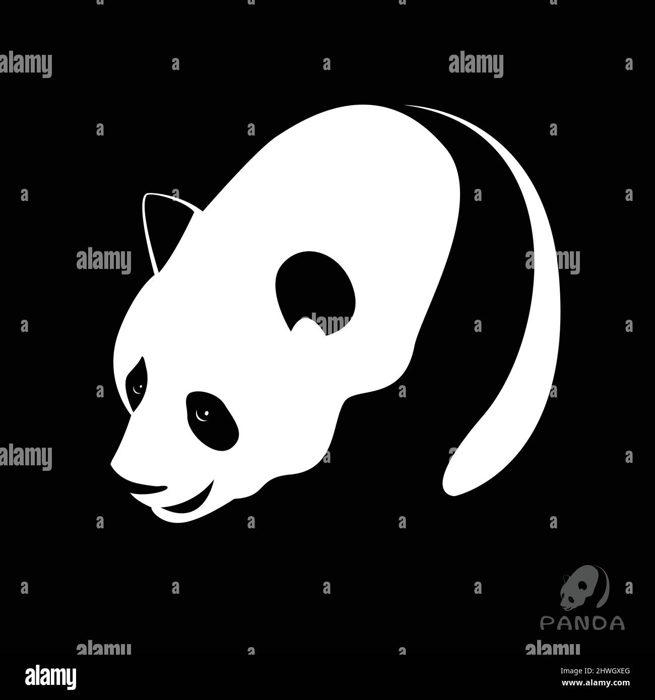 Image vectorielle d'un panda sur fond noir. Illustration vectorielle superposée facile à modifier. Illustration de Vecteur Image vectorielle d'un panda sur fond noir. Illustration vectorielle superposée facile à modifier. Illustration de Vecteur