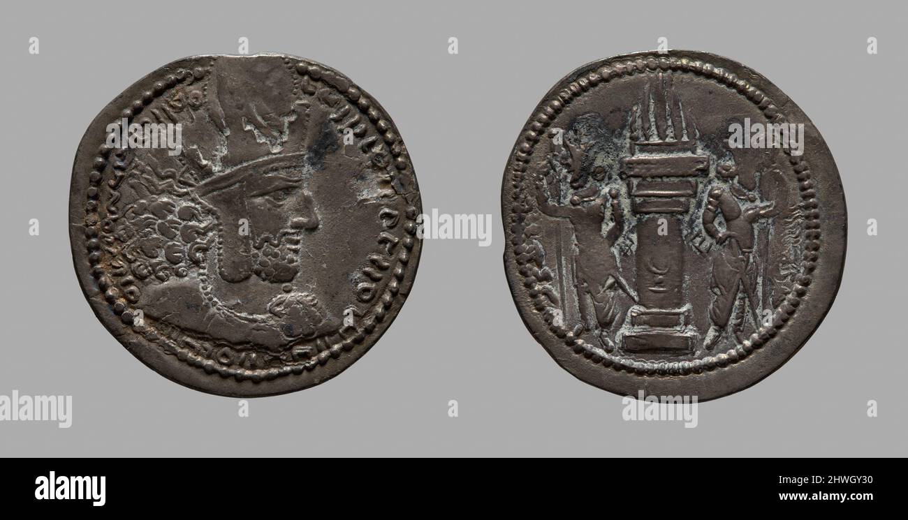 1 drachmes de Shapur I de Seleucia ad Tigrim. Règle: Shapur I Mint: Seleucia ad Tigrim artiste: Inconnu Banque D'Images