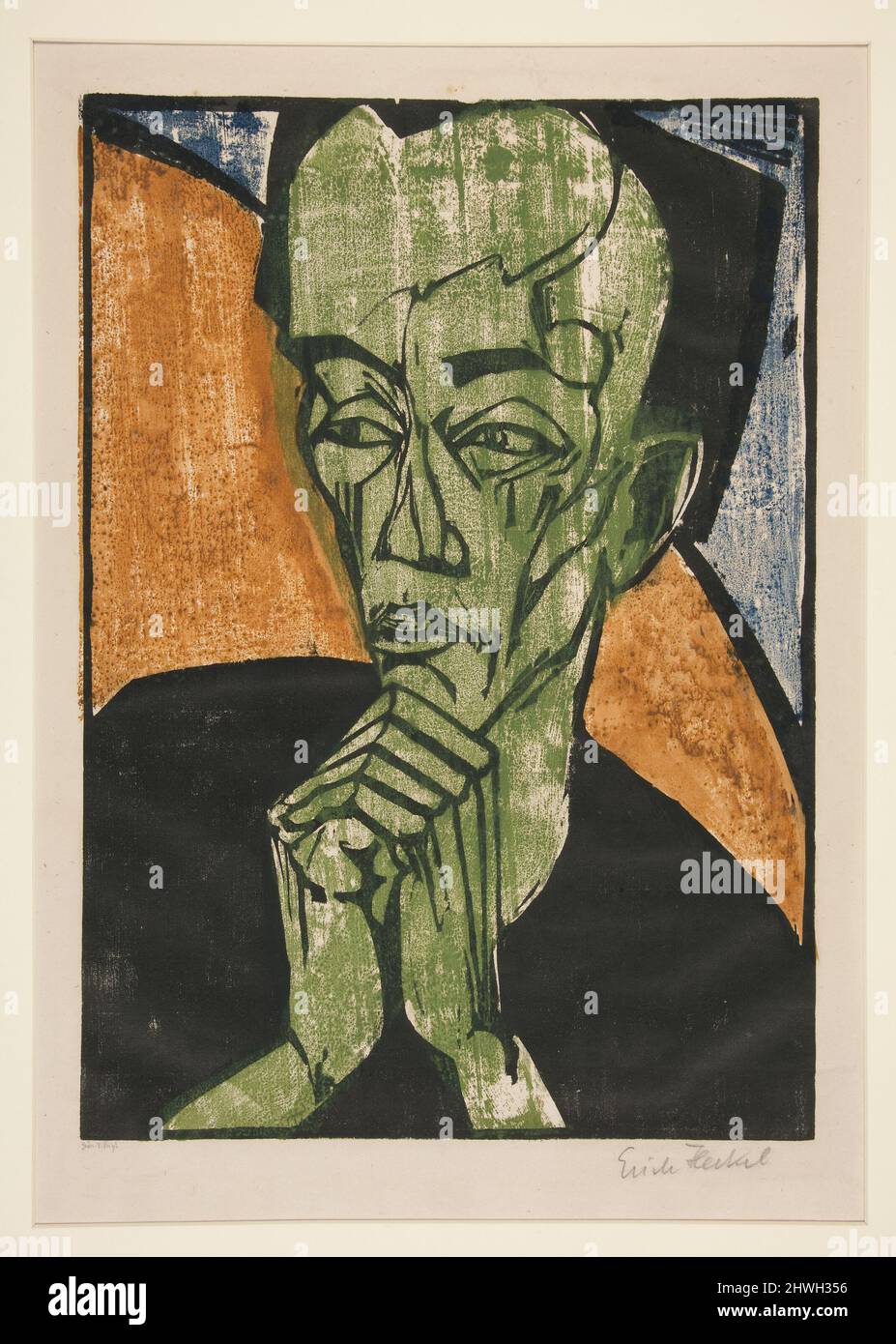 Portrait d'un homme (Männerbildnis). Artiste: Erich Heckel, Allemand, 1883–1970 Banque D'Images